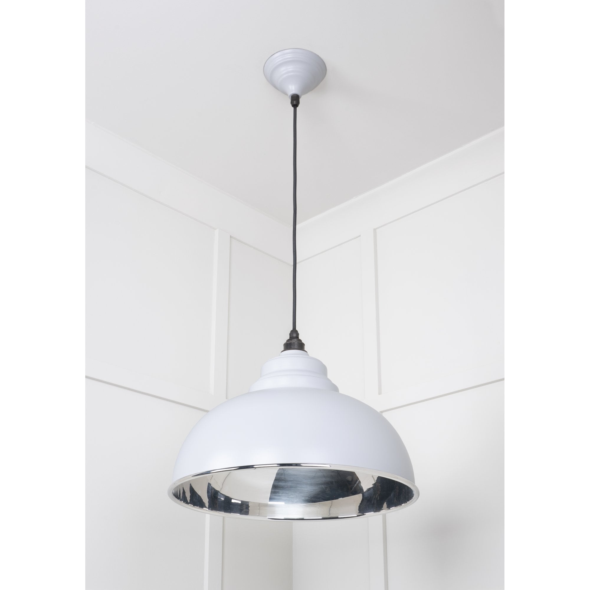 From The Anvil Smooth Nickel Harborne Pendant - Birch (Pale Grey)