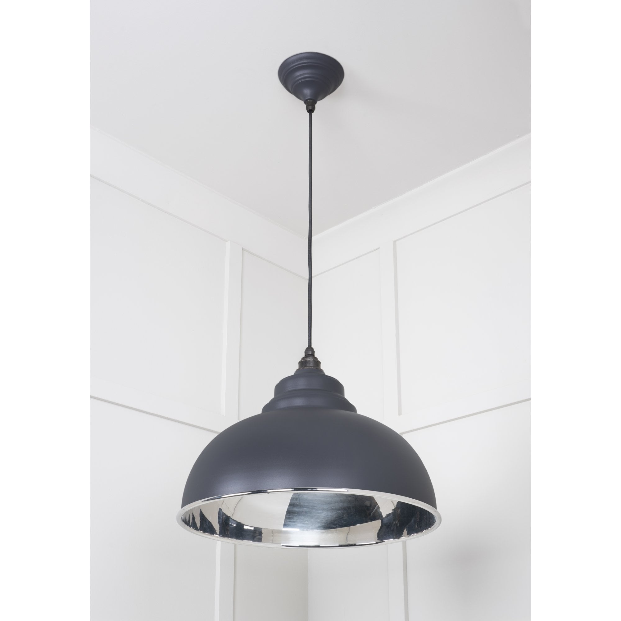 From The Anvil Smooth Nickel Harborne Pendant - Slate (Mid Grey)