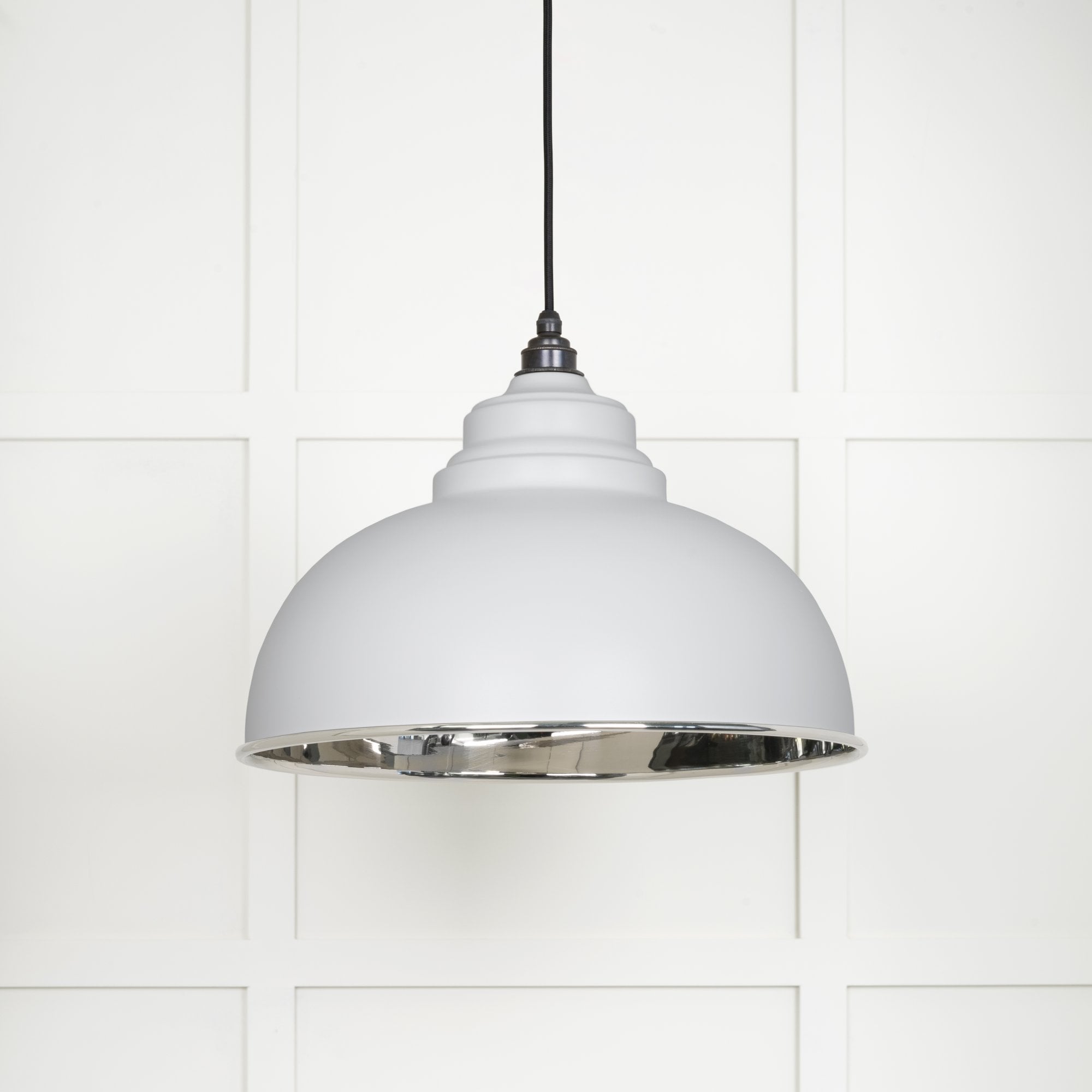 From The Anvil Smooth Nickel Harborne Pendant - Flock (Matt White)