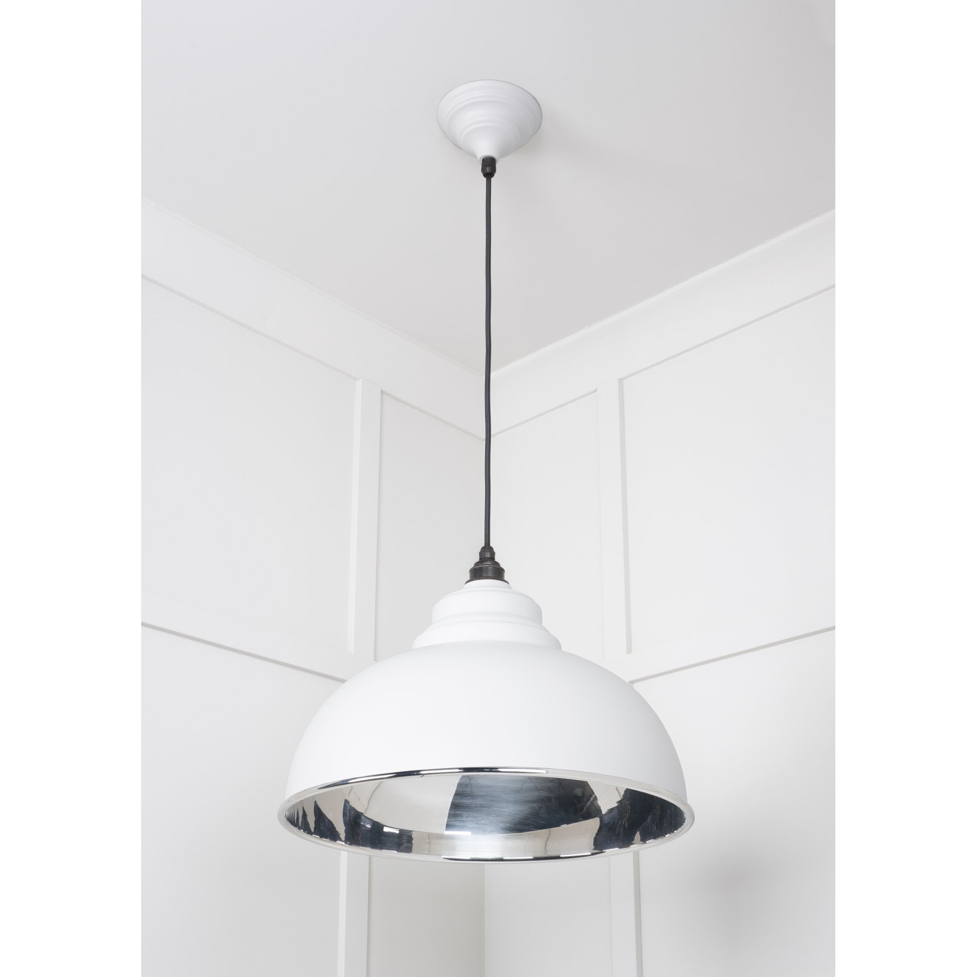 From The Anvil Smooth Nickel Harborne Pendant - Flock (Matt White)