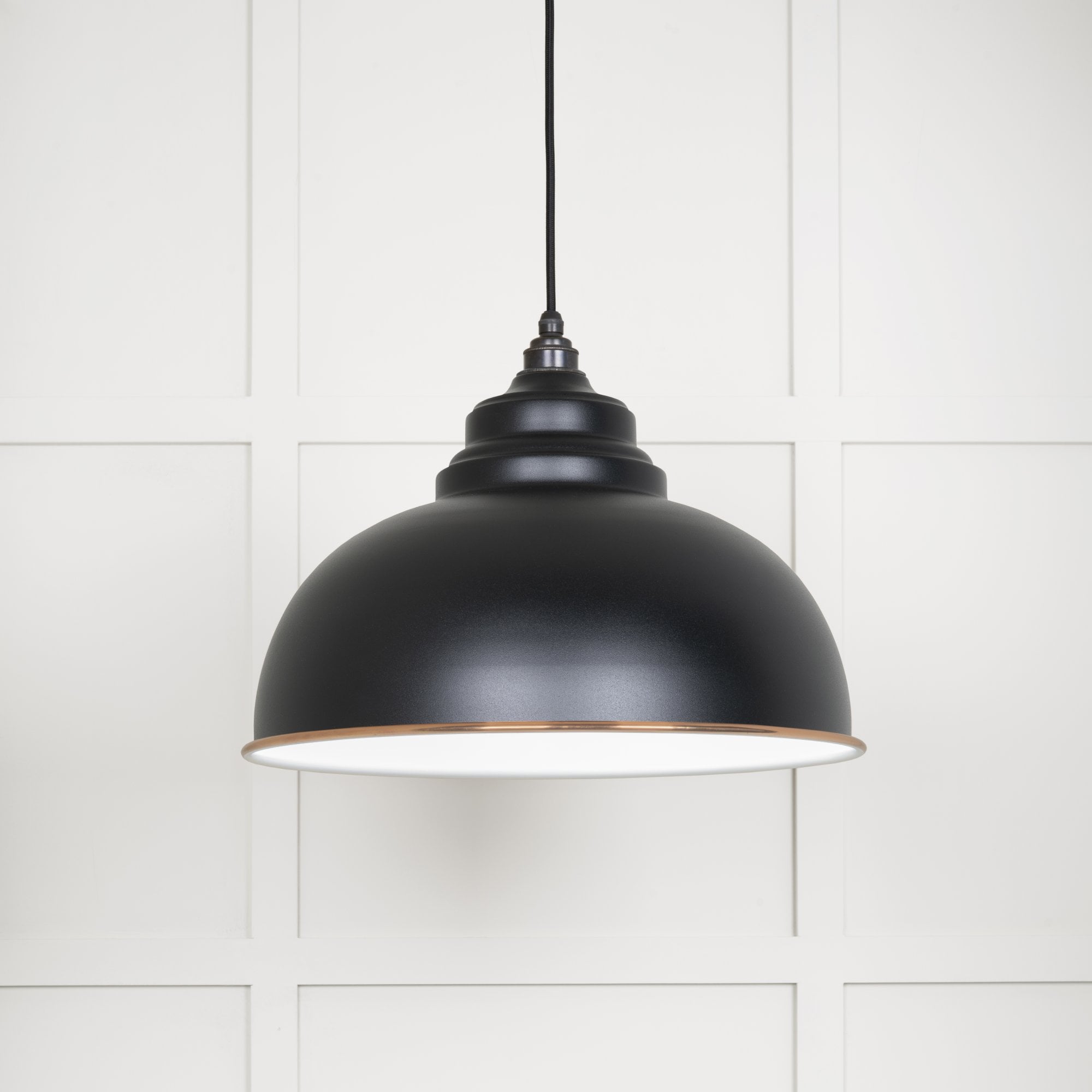 From The Anvil White Gloss Harborne Pendant - Elan Black