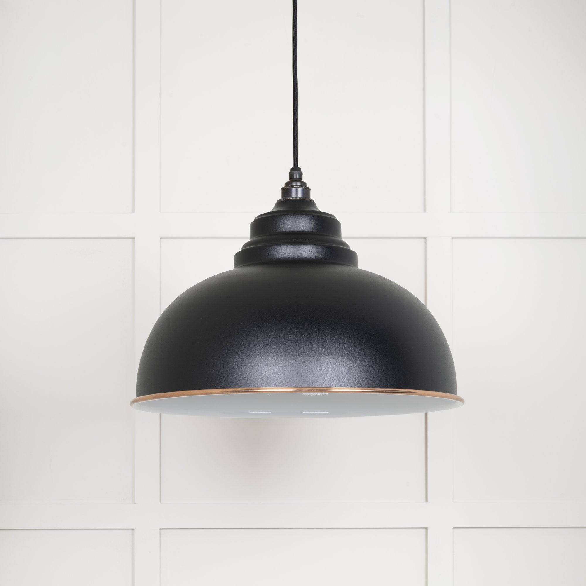 From The Anvil White Gloss Harborne Pendant - Elan Black