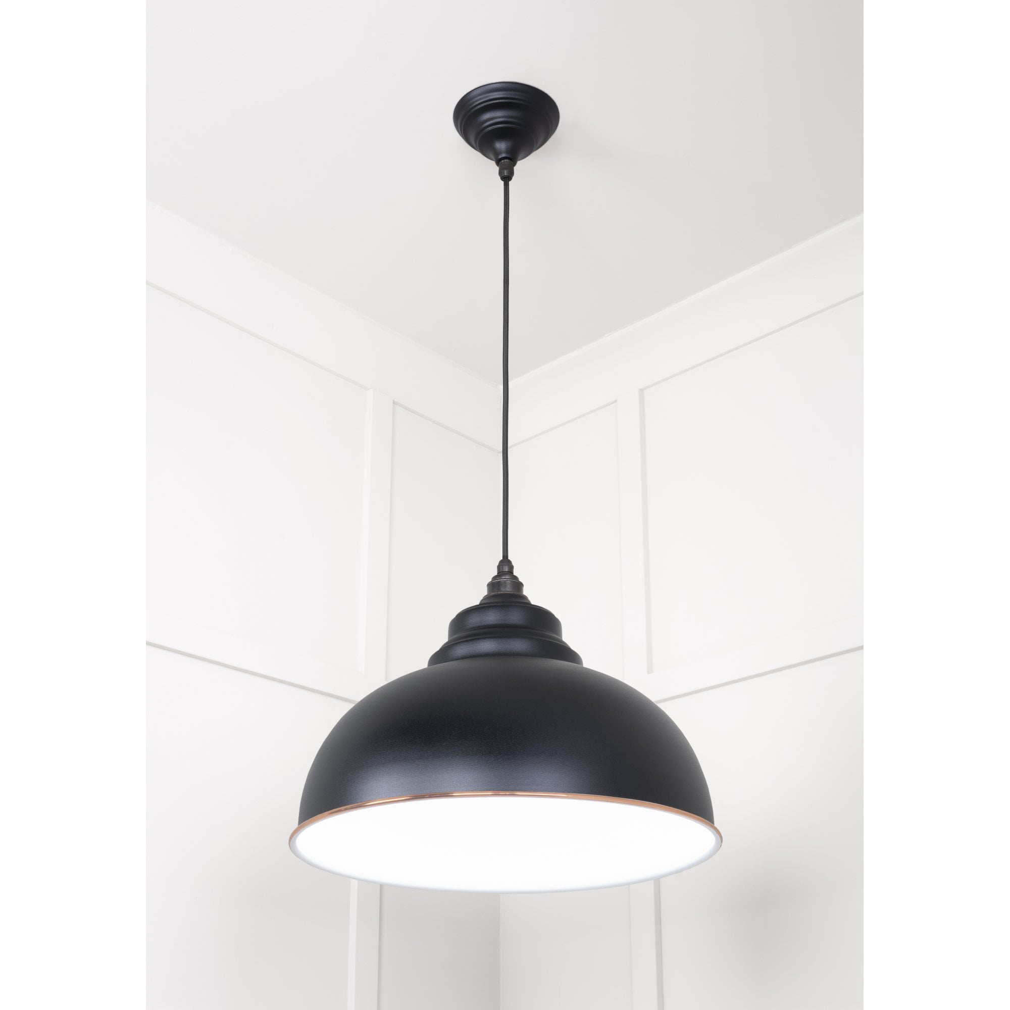 From The Anvil White Gloss Harborne Pendant - Elan Black