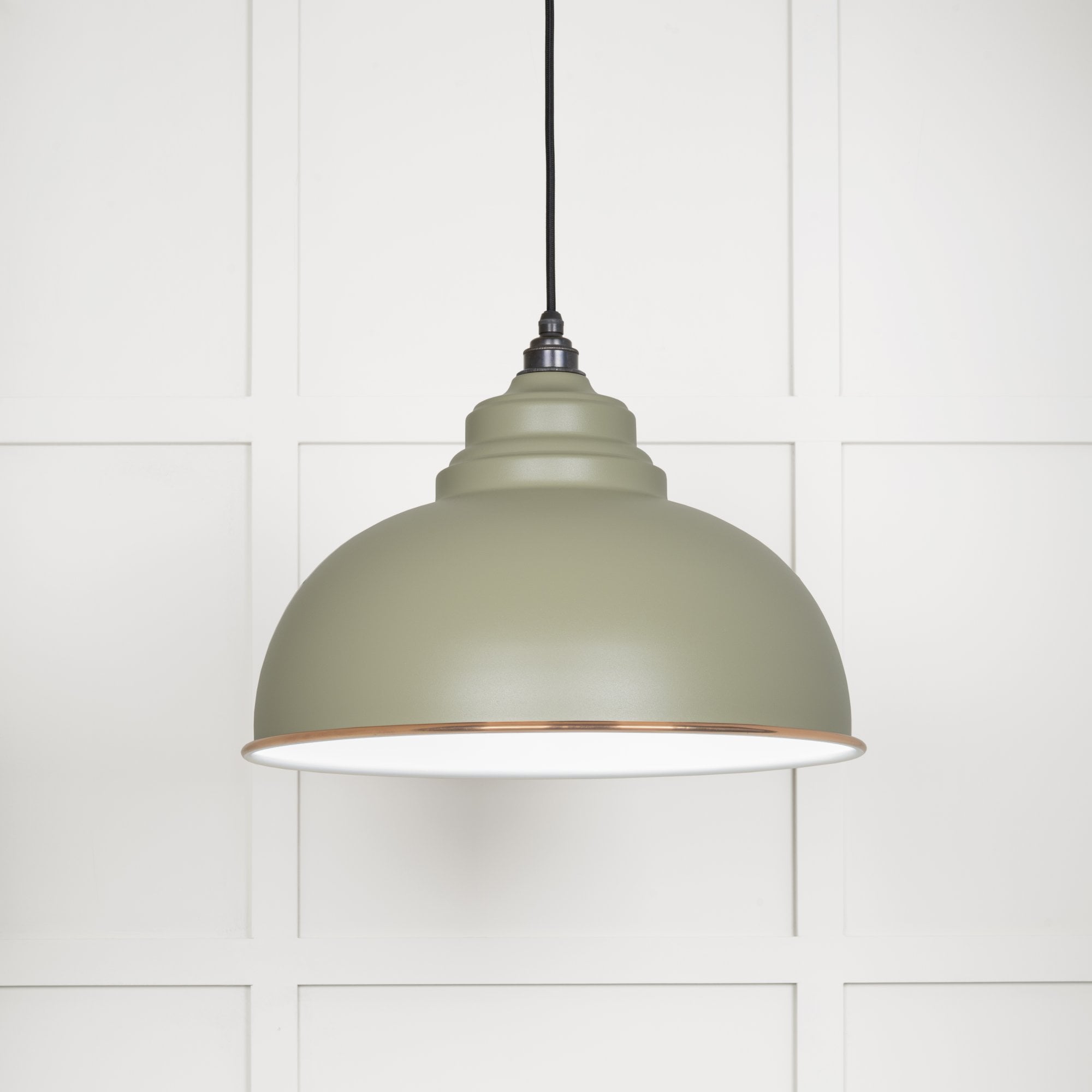 From The Anvil White Gloss Harborne Pendant - Tump (Pale Green)