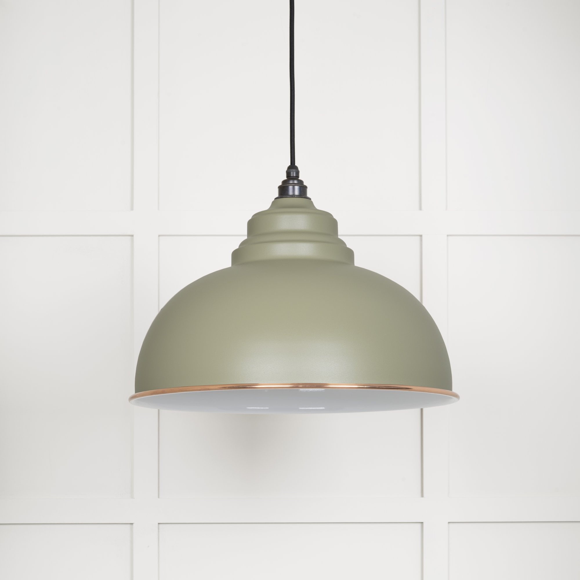 From The Anvil White Gloss Harborne Pendant - Tump (Pale Green)