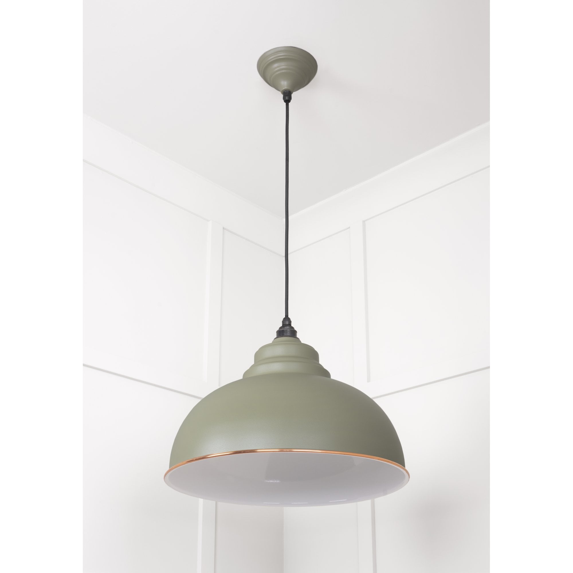 From The Anvil White Gloss Harborne Pendant - Tump (Pale Green)