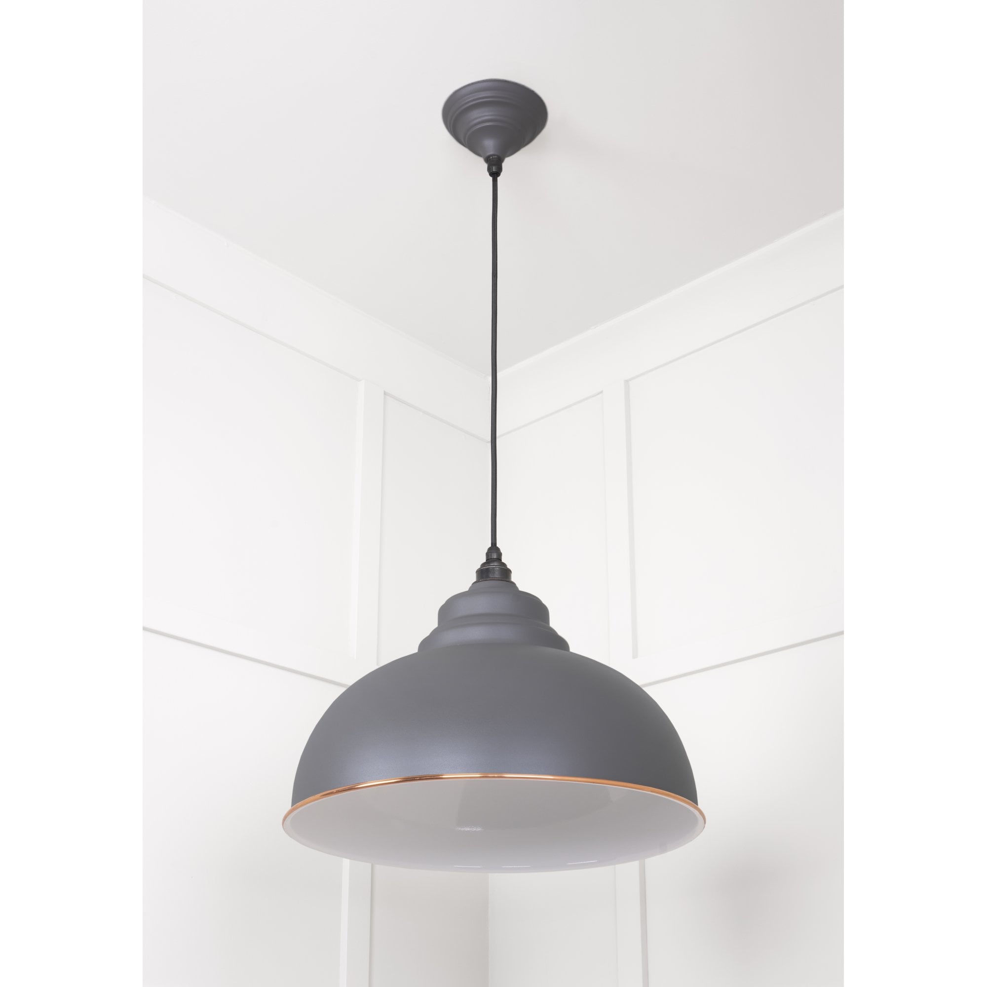 From The Anvil White Gloss Harborne Pendant - Bluff (Warm Grey)