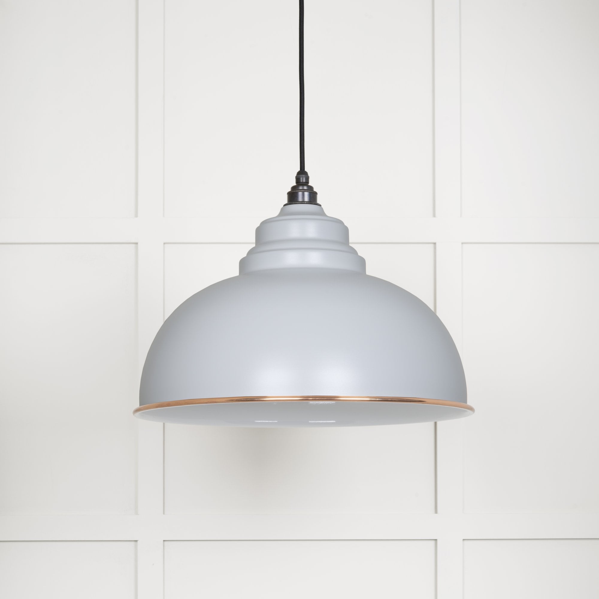 From The Anvil White Gloss Harborne Pendant - Birch (Pale Grey)