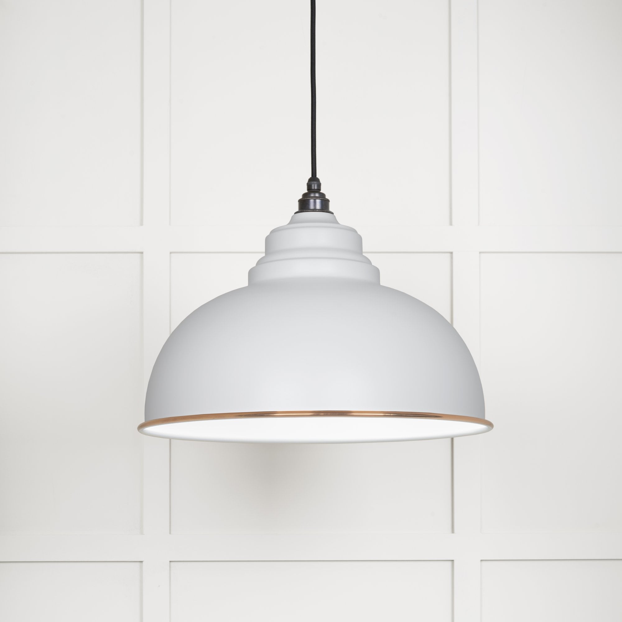 From The Anvil White Gloss Harborne Pendant - Flock (Matt White)