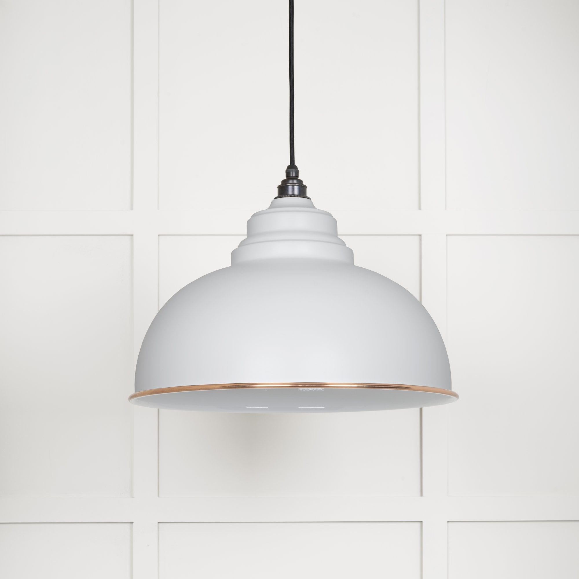 From The Anvil White Gloss Harborne Pendant - Flock (Matt White)