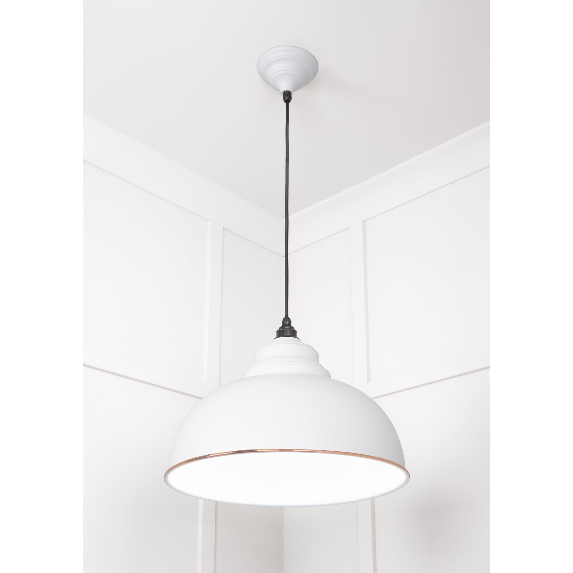 From The Anvil White Gloss Harborne Pendant - Flock (Matt White)