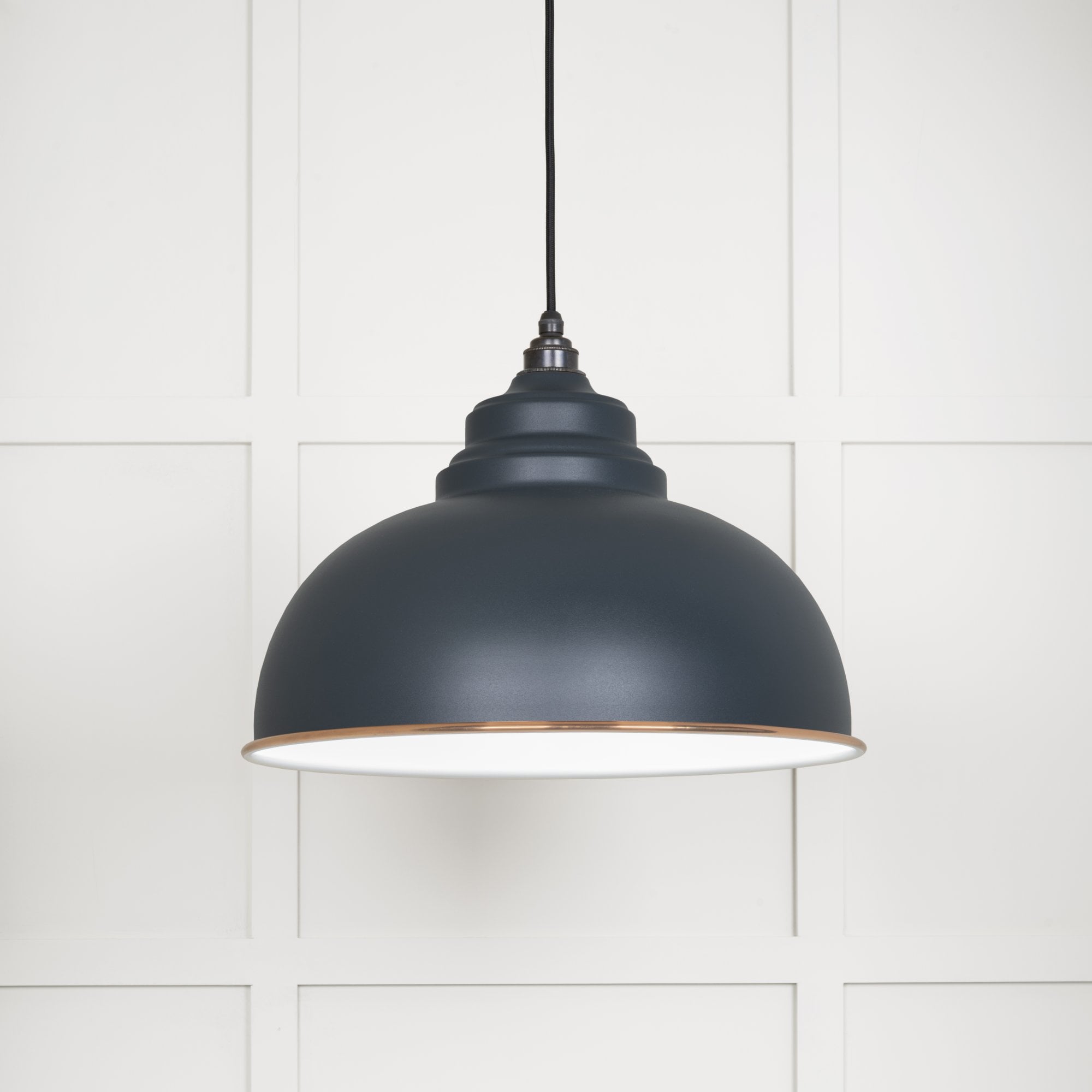 From The Anvil White Gloss Harborne Pendant - Soot (Dark Grey)