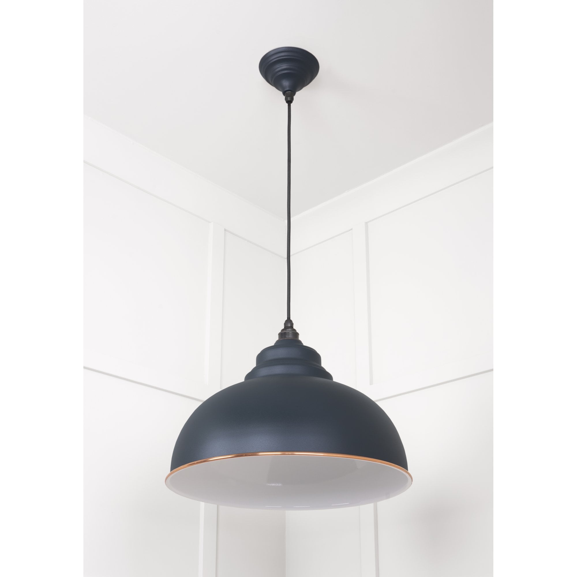 From The Anvil White Gloss Harborne Pendant - Soot (Dark Grey)