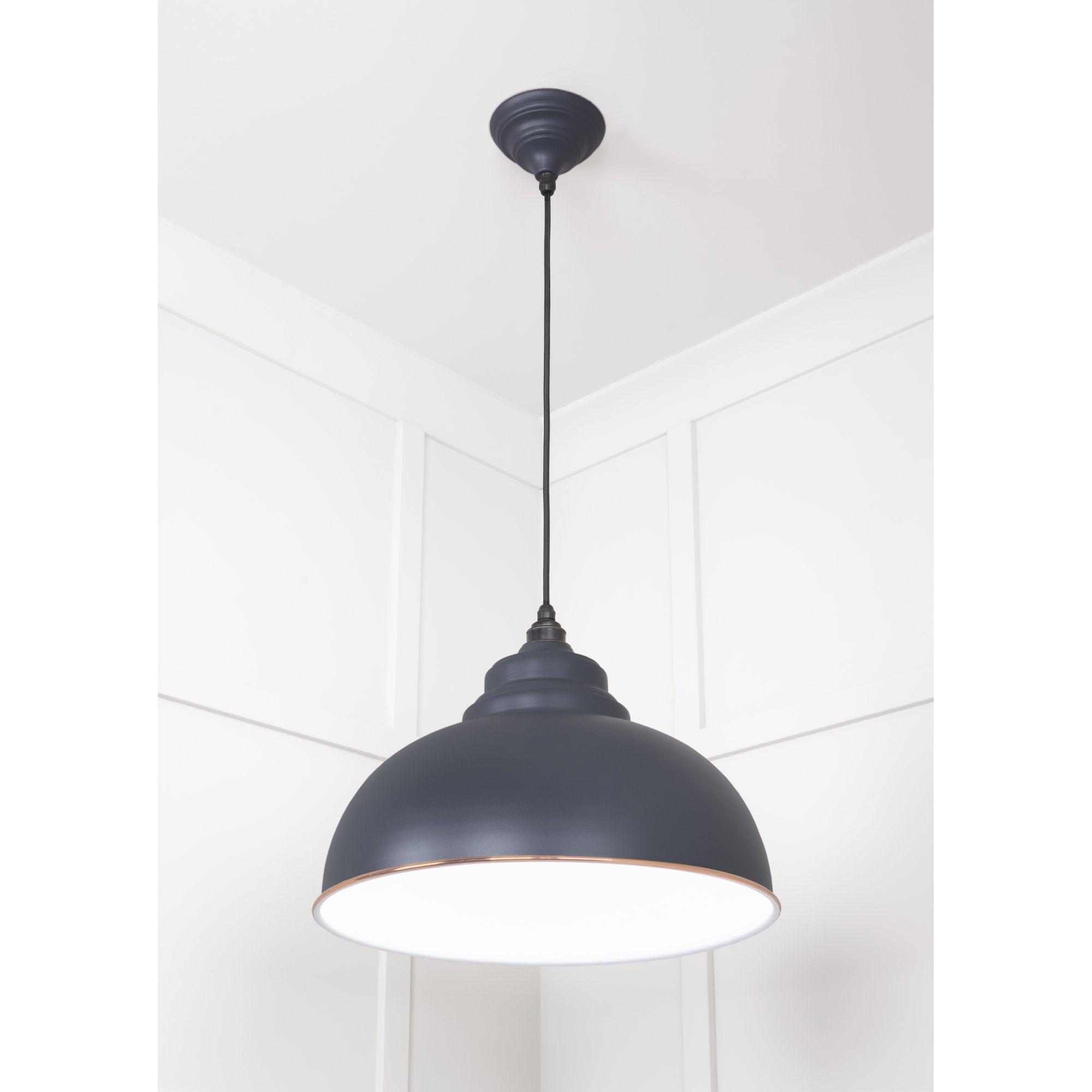 From The Anvil White Gloss Harborne Pendant - Slate (Mid Grey)