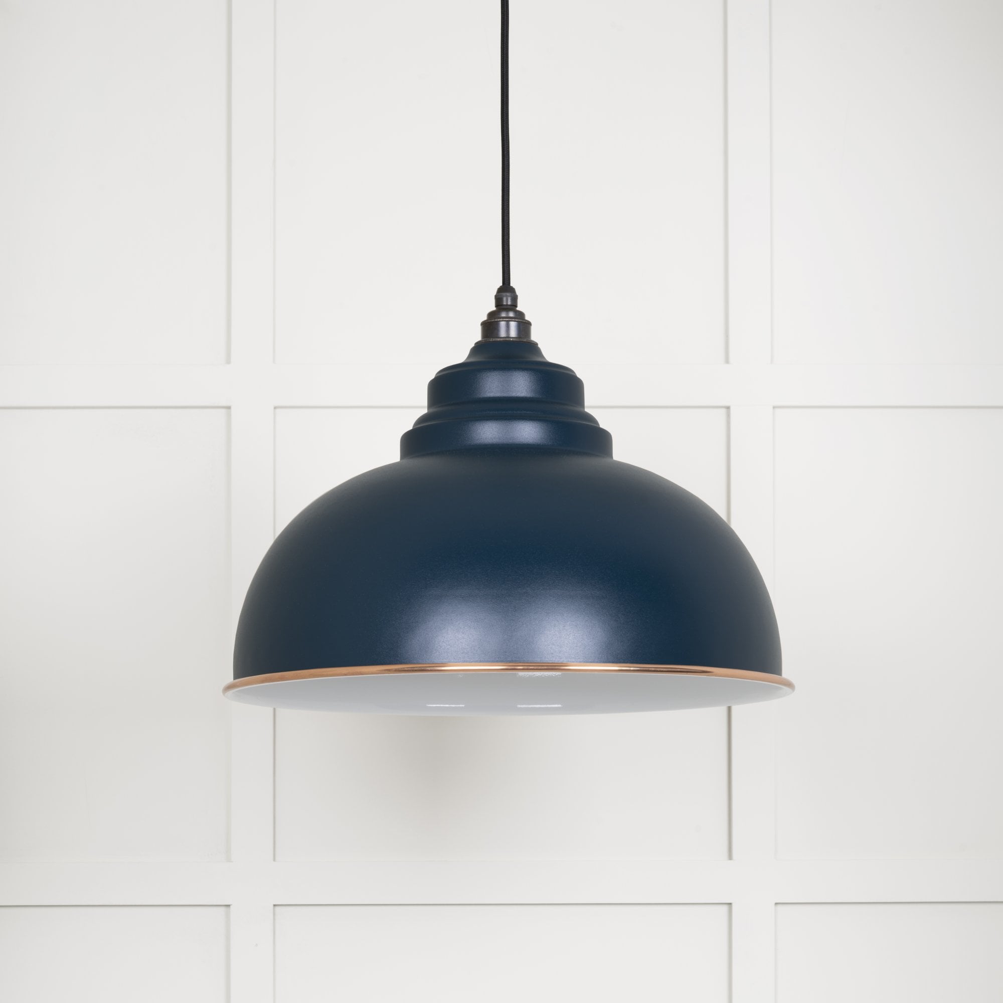 From The Anvil White Gloss Harborne Pendant - Dusk (Dark Blue/Grey)