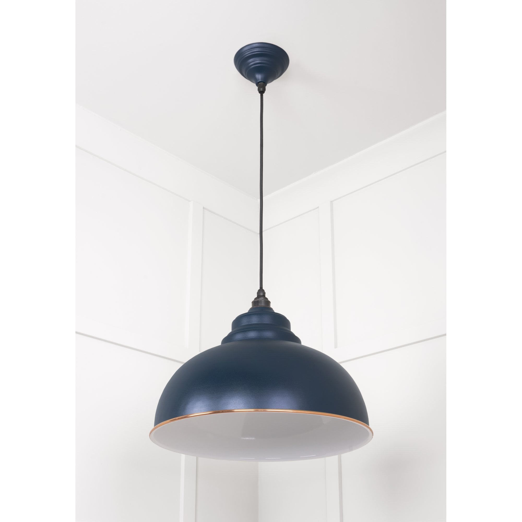 From The Anvil White Gloss Harborne Pendant - Dusk (Dark Blue/Grey)