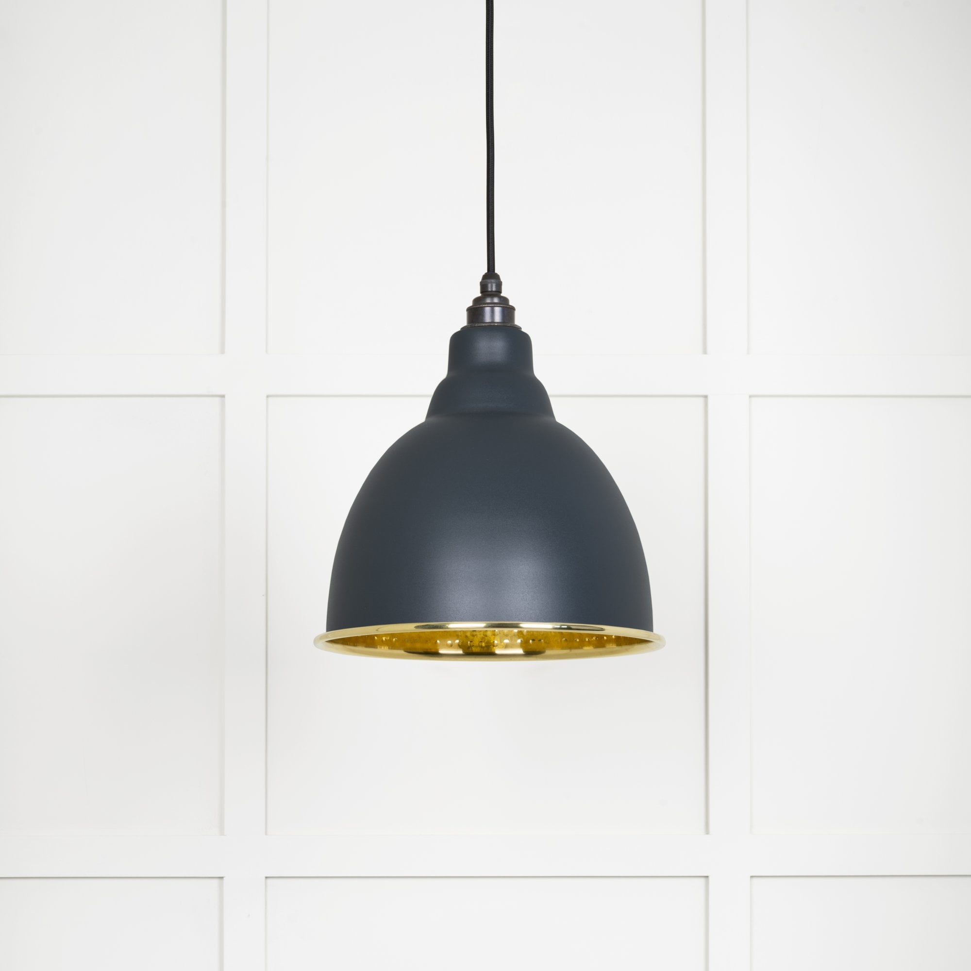 From The Anvil Hammered Brass Brindley Pendant - Soot (Dark Grey)