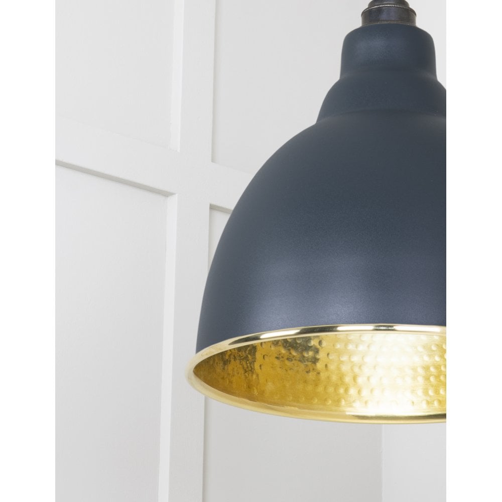 From The Anvil Hammered Brass Brindley Pendant - Soot (Dark Grey)