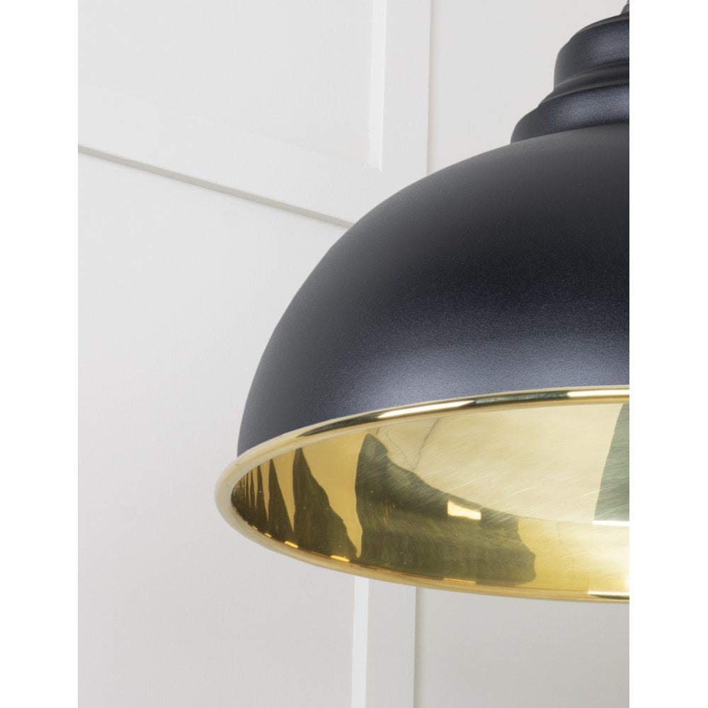 From The Anvil Smooth Brass Harborne Pendant - Elan Black