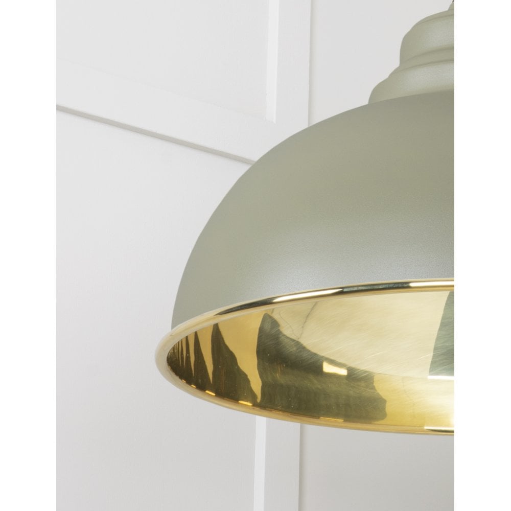 From The Anvil Smooth Brass Harborne Pendant - Tump (Pale Green)