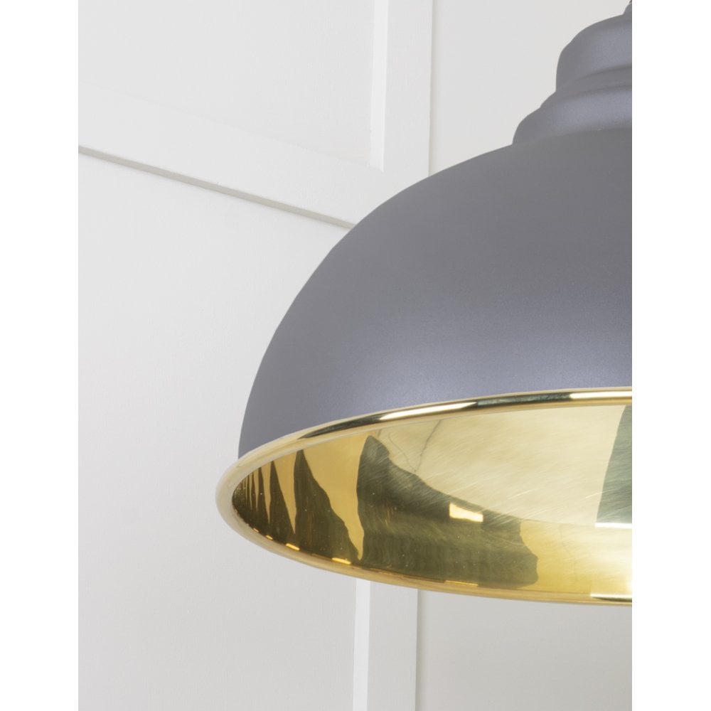From The Anvil Smooth Brass Harborne Pendant - Bluff (Warm Grey)