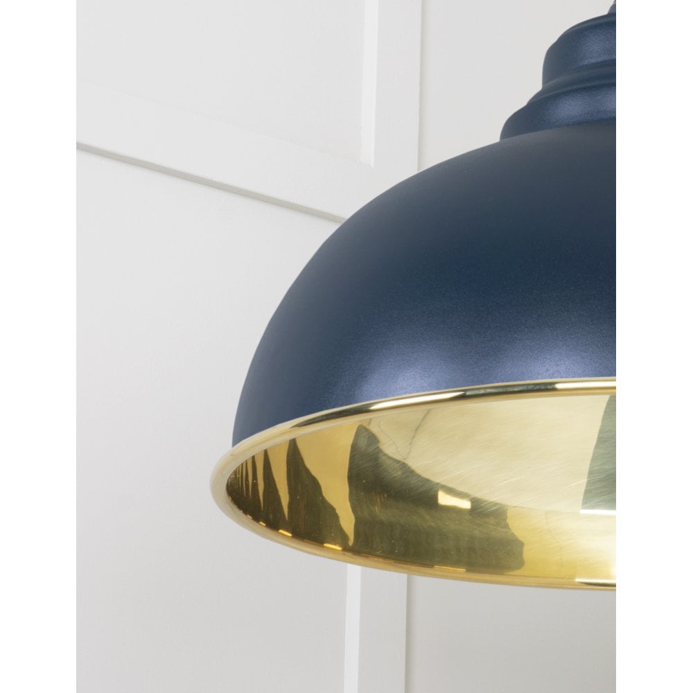 From The Anvil Smooth Brass Harborne Pendant - Dusk (Dark Blue/Grey)