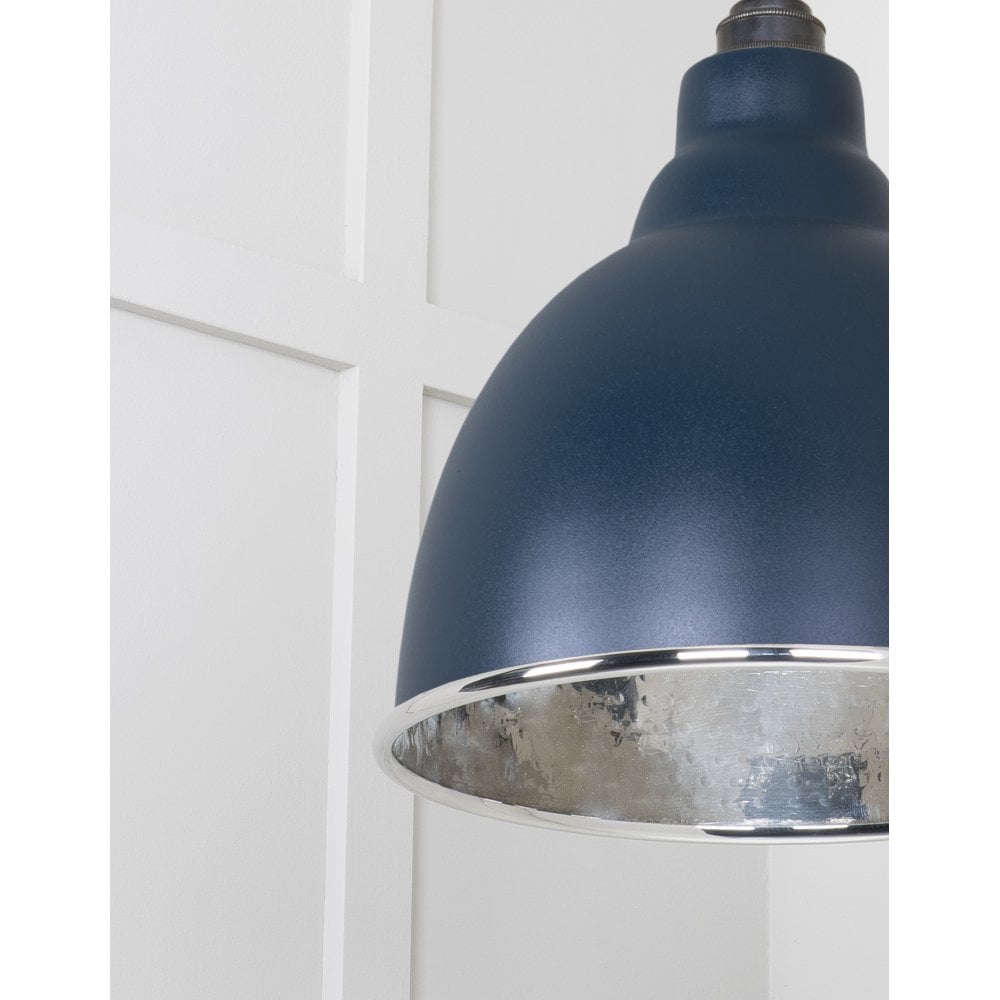From The Anvil Hammered Nickel Brindley Pendant - Dusk (Dark Blue/Grey)