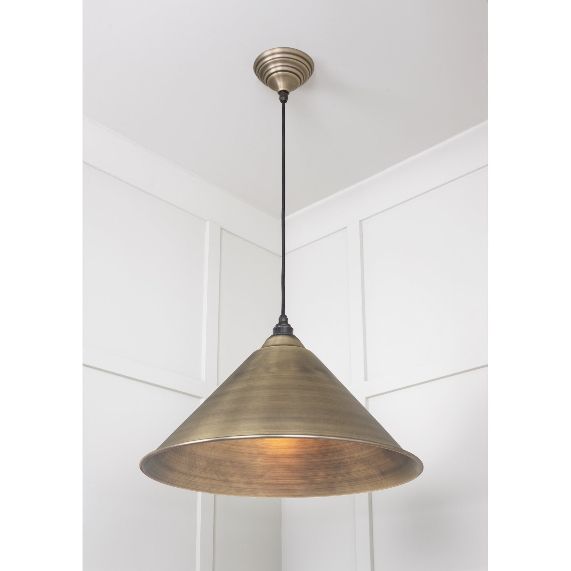 From The Anvil Aged Brass Hockley Pendant