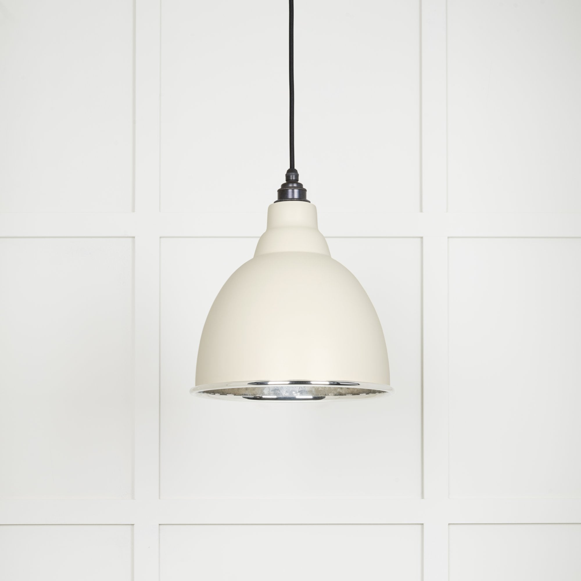 From The Anvil Hammered Nickel Brindley Pendant - Teasel (Off White/Cream)
