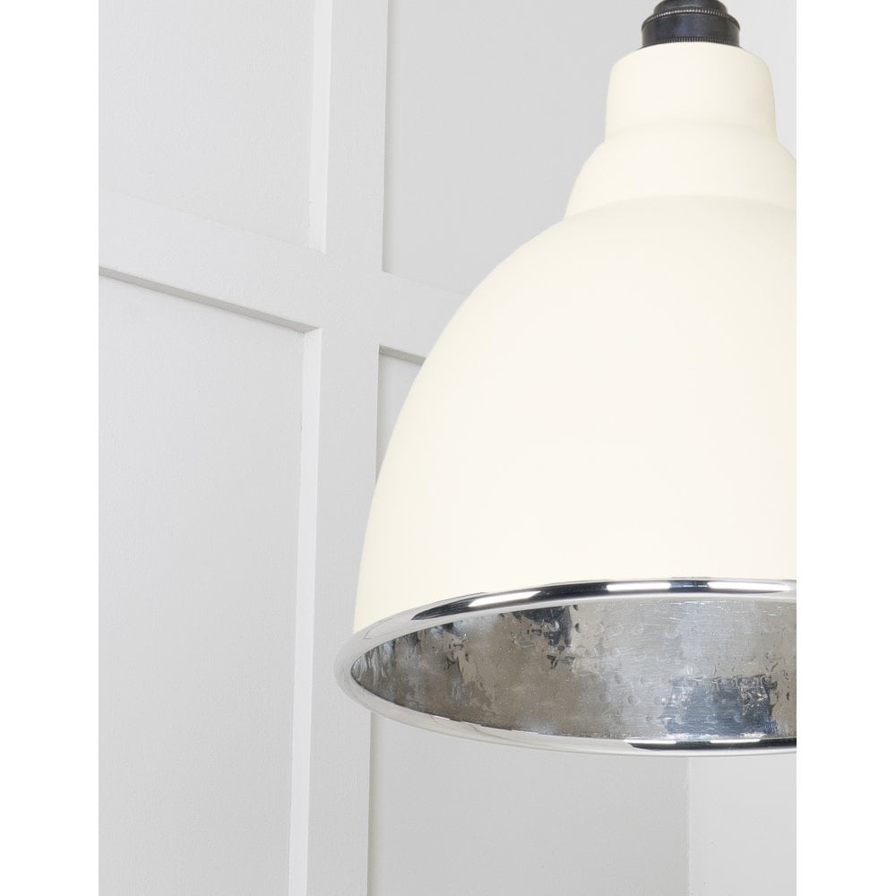 From The Anvil Hammered Nickel Brindley Pendant - Teasel (Off White/Cream)
