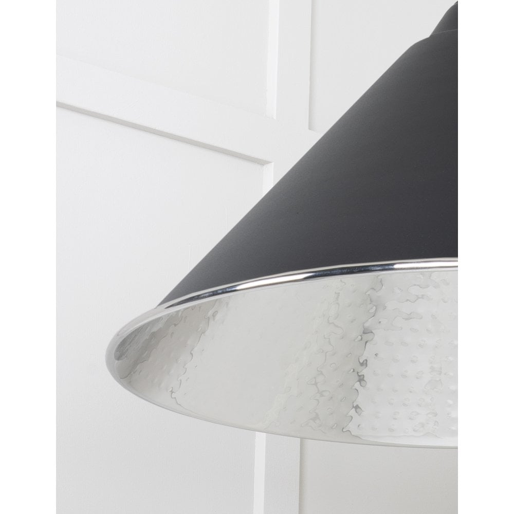 From The Anvil Hammered Nickel Hockley Pendant - Elan Black