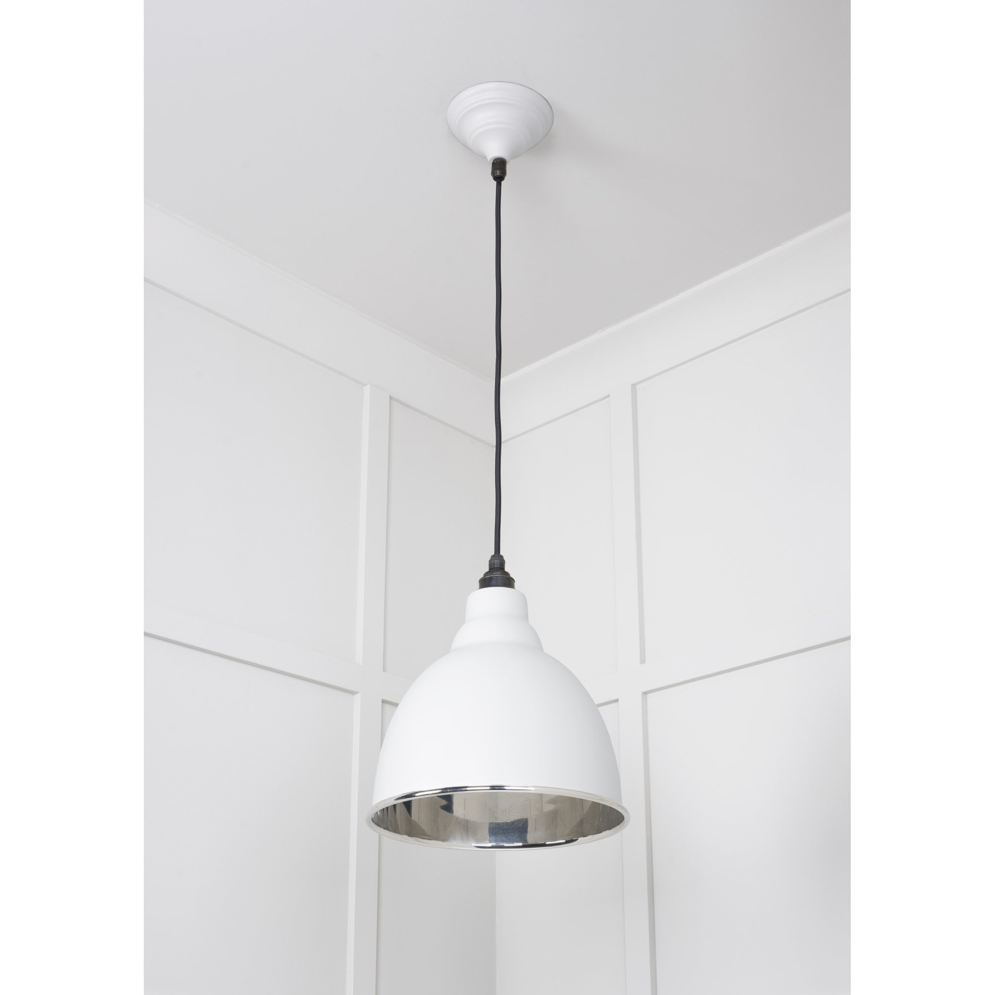 From The Anvil Smooth Nickel Brindley Pendant - Flock (Matt White)