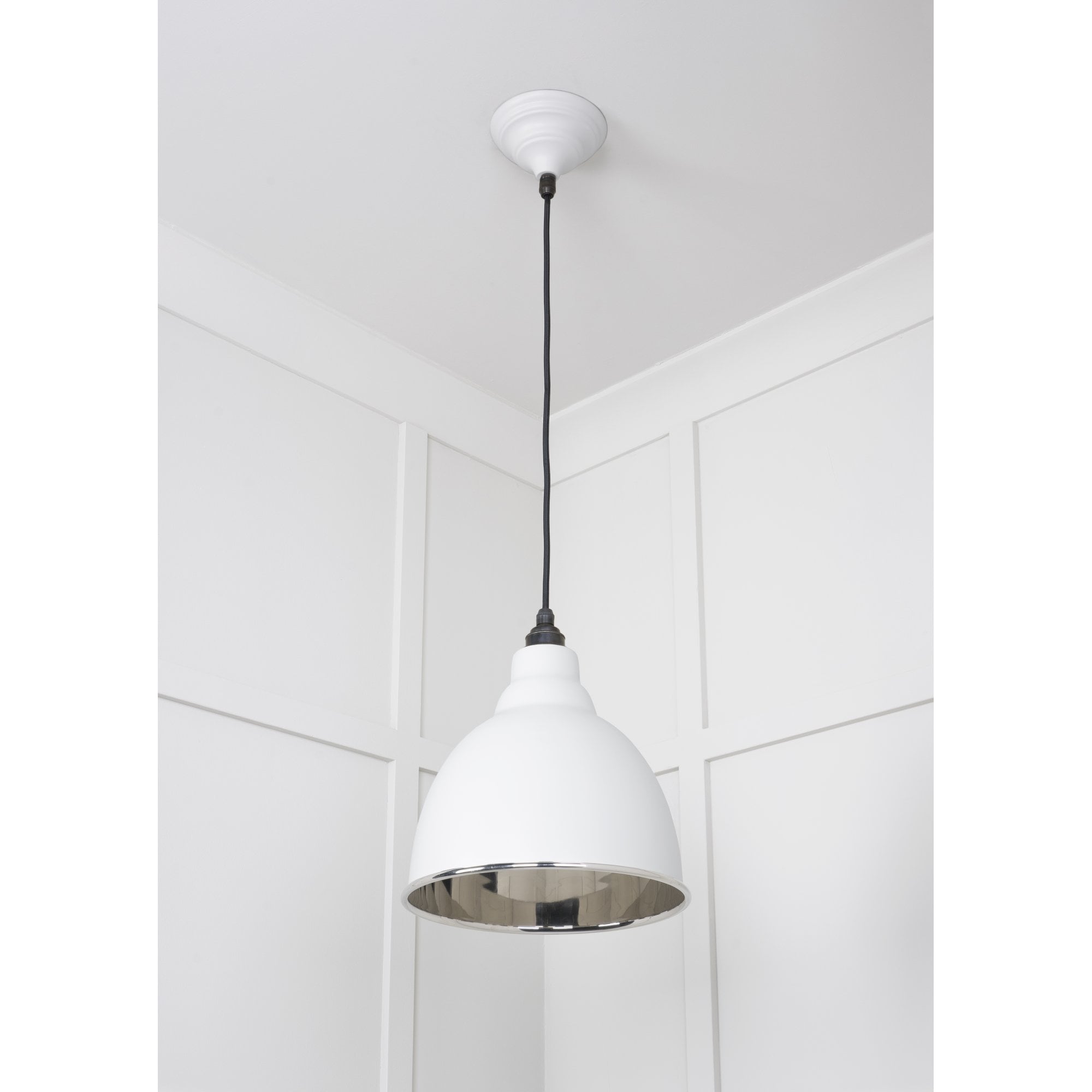 From The Anvil Smooth Nickel Brindley Pendant - Flock (Matt White)