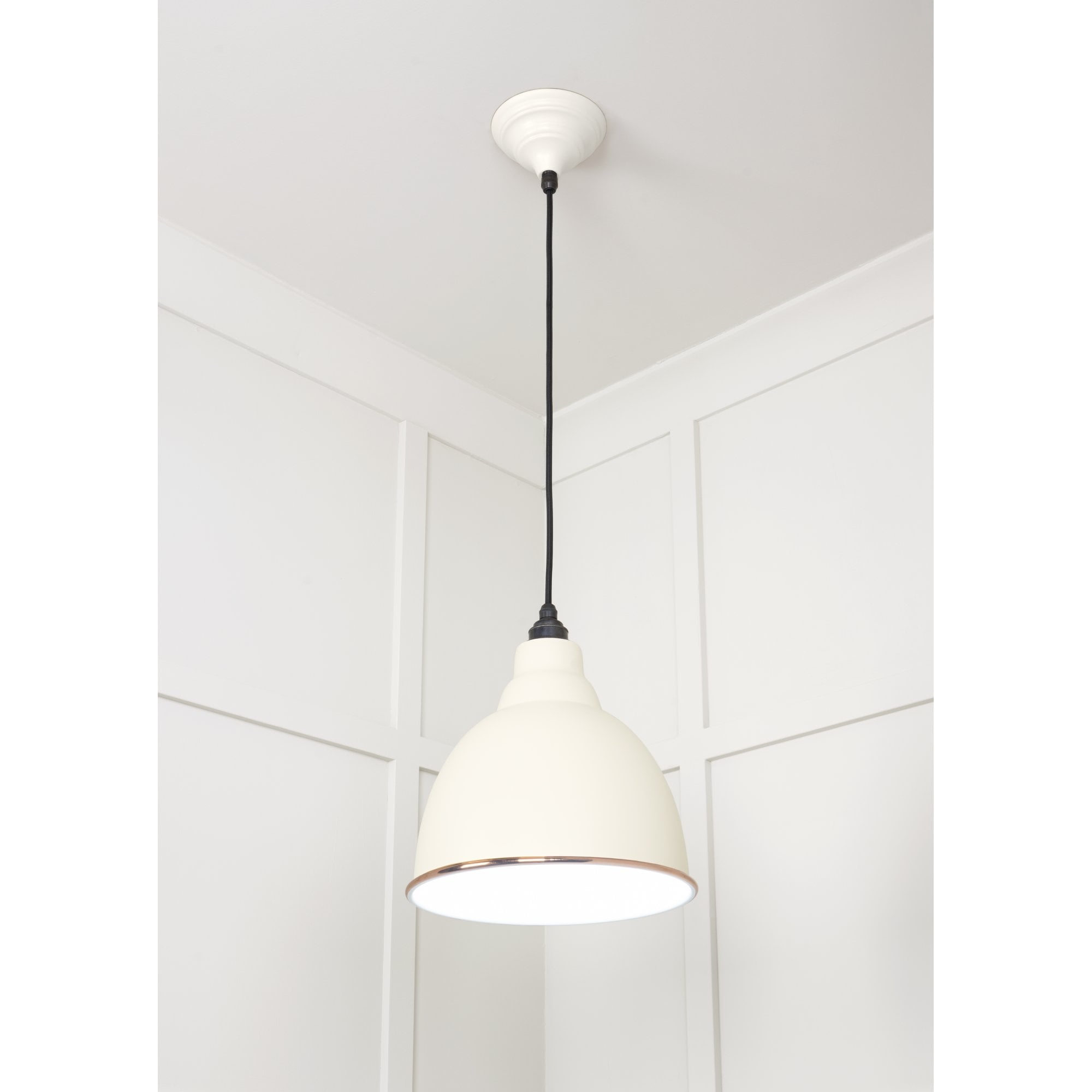 From The Anvil White Gloss Brindley Pendant - Teasel (Off White/Cream)