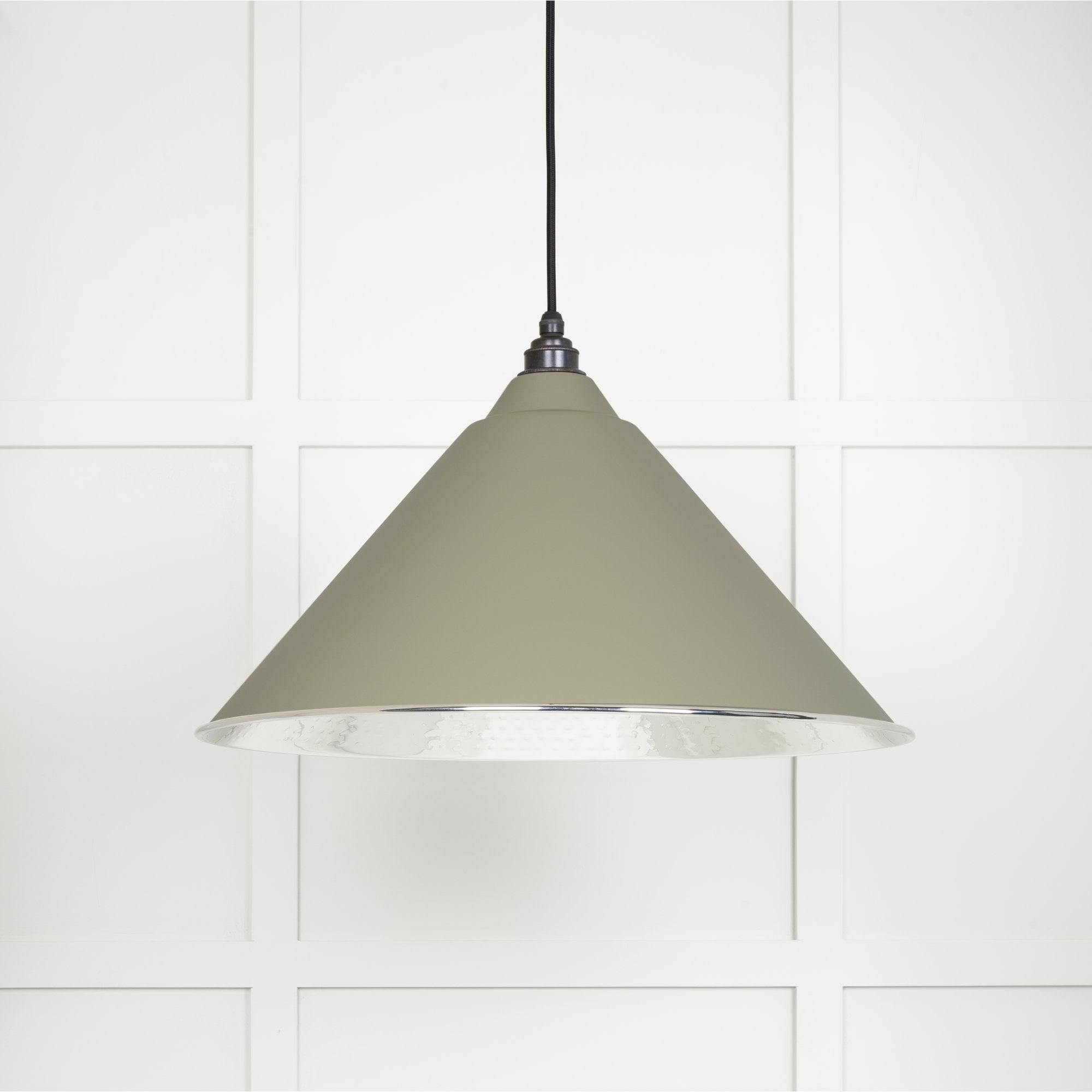 From The Anvil Hammered Nickel Hockley Pendant - Tump (Pale Green)