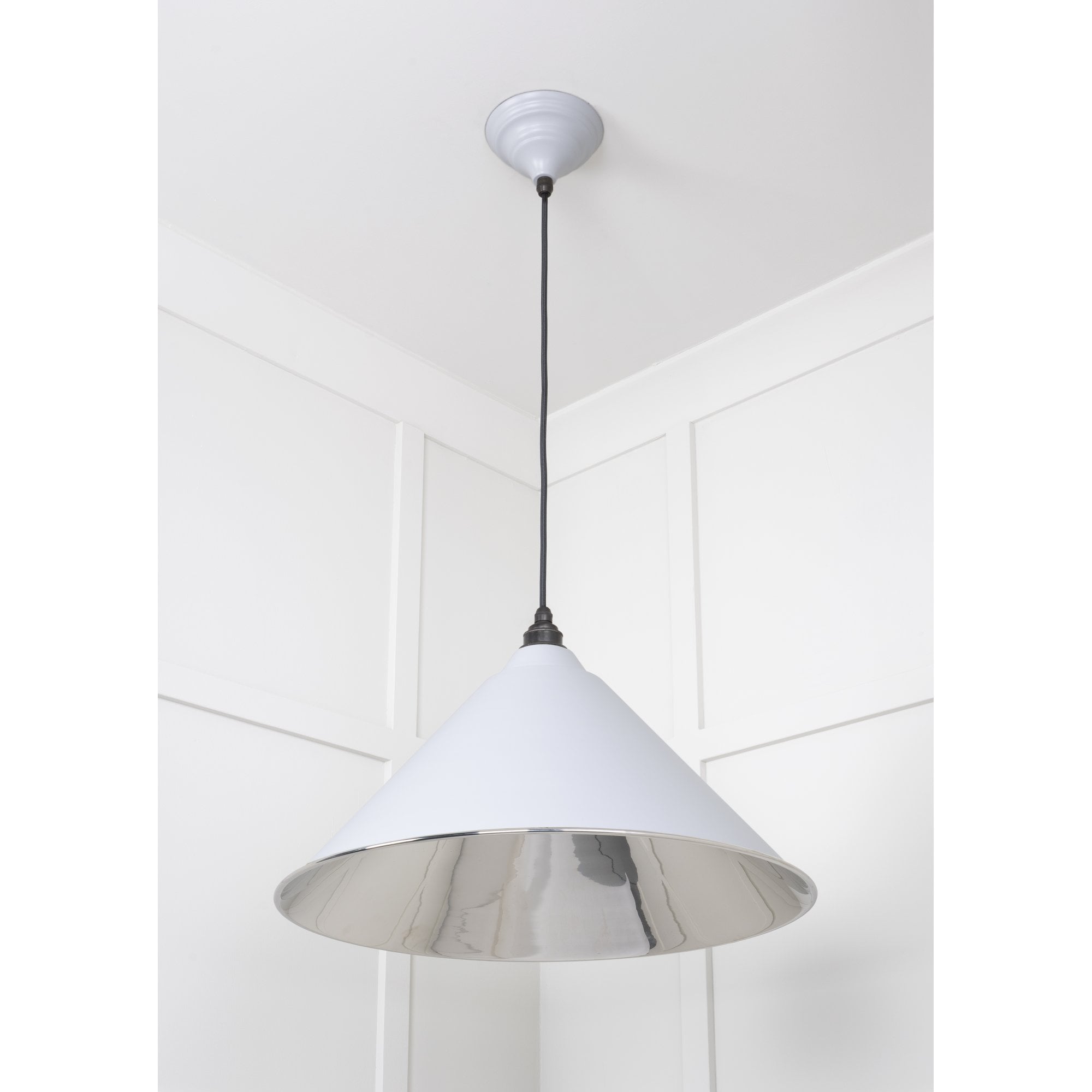 From The Anvil Smooth Nickel Hockley Pendant - Birch (Pale Grey)