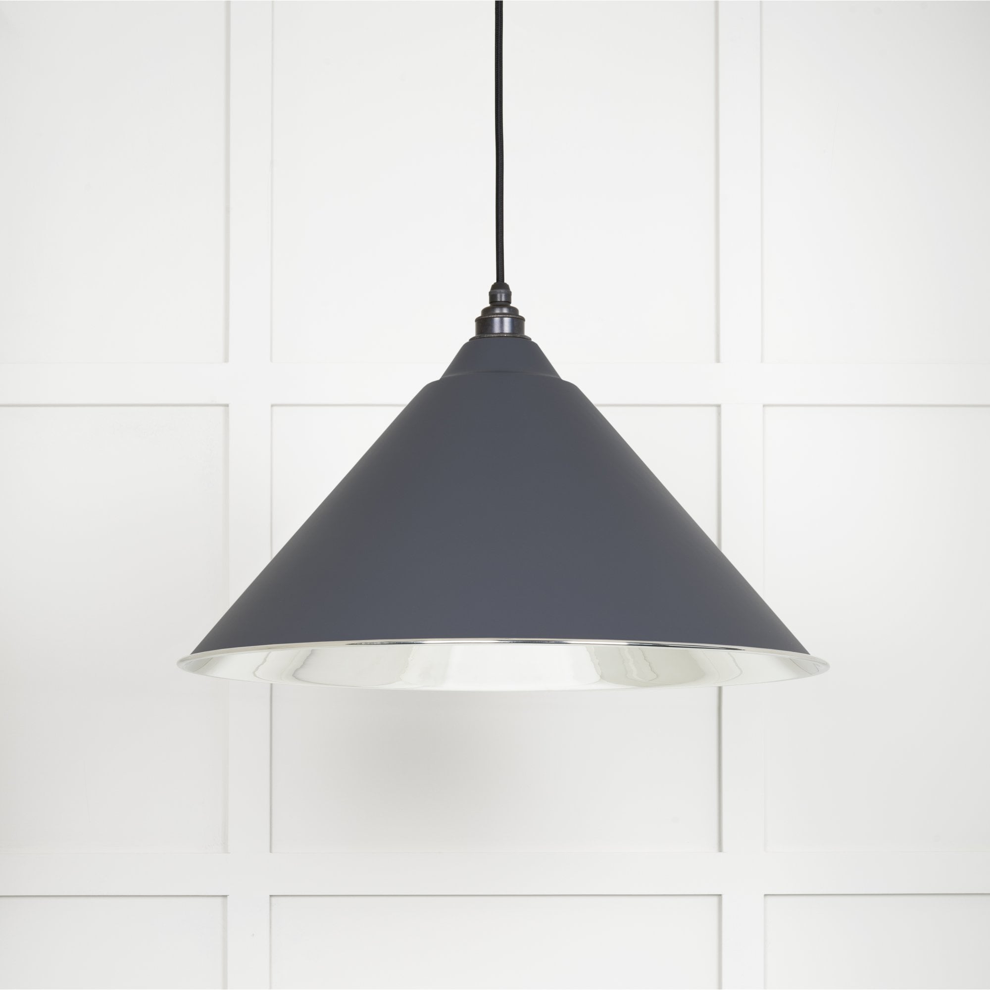 From The Anvil Smooth Nickel Hockley Pendant - Slate (Mid Grey)
