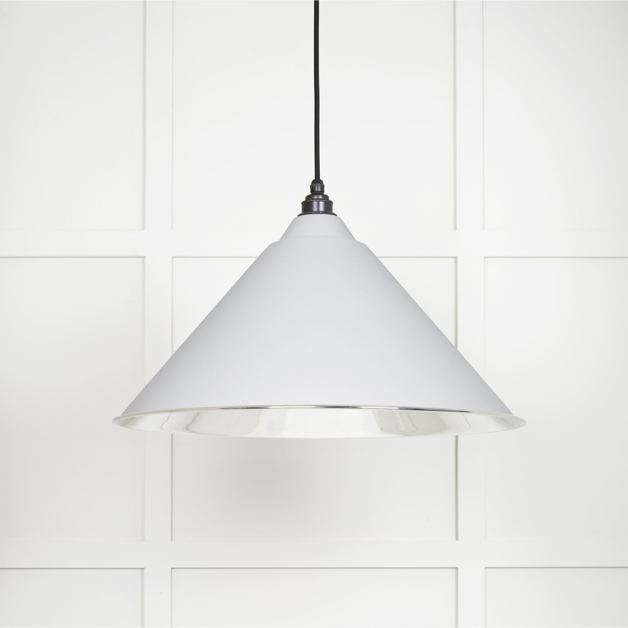 From The Anvil Smooth Nickel Hockley Pendant - Flock (Matt White)
