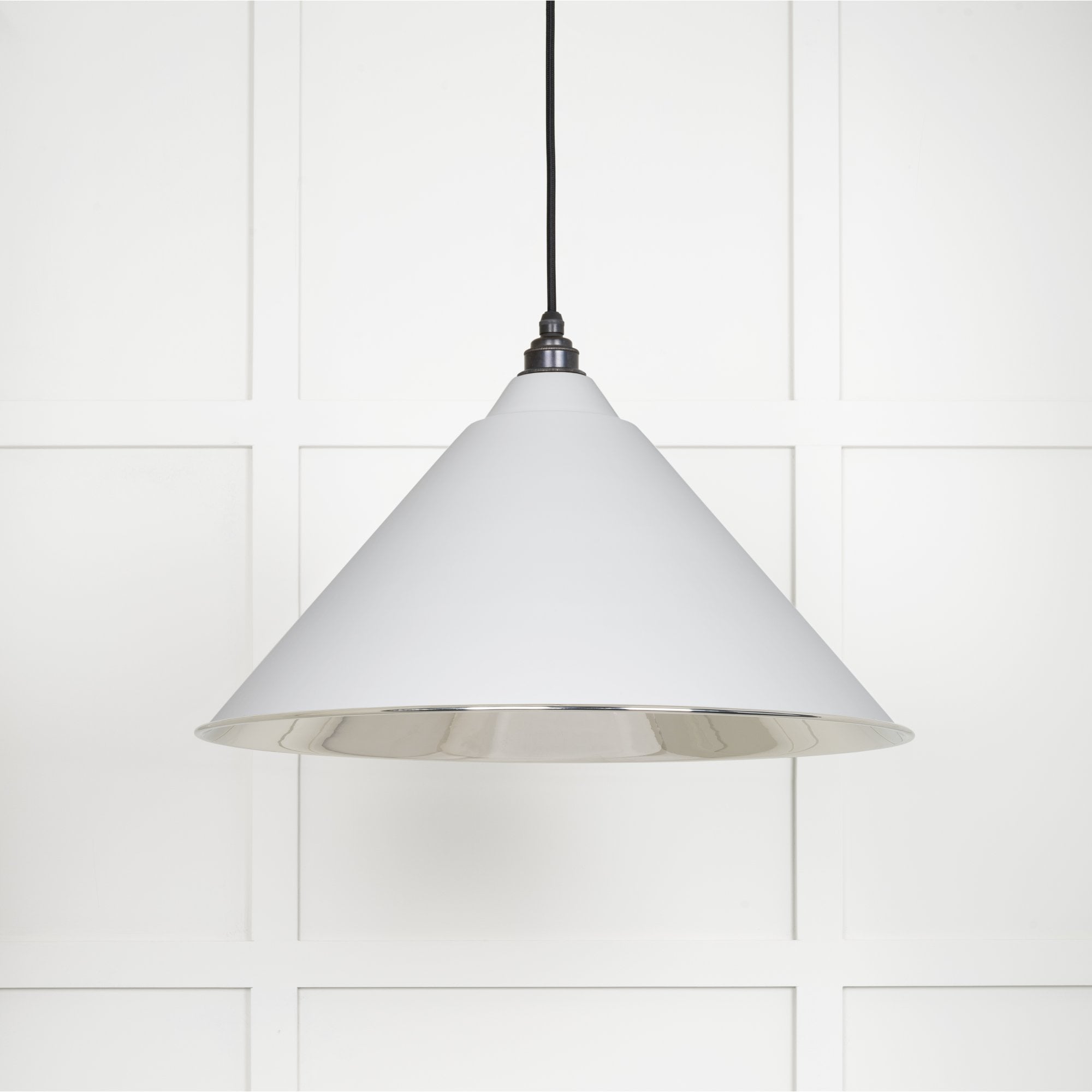 From The Anvil Smooth Nickel Hockley Pendant - Flock (Matt White)