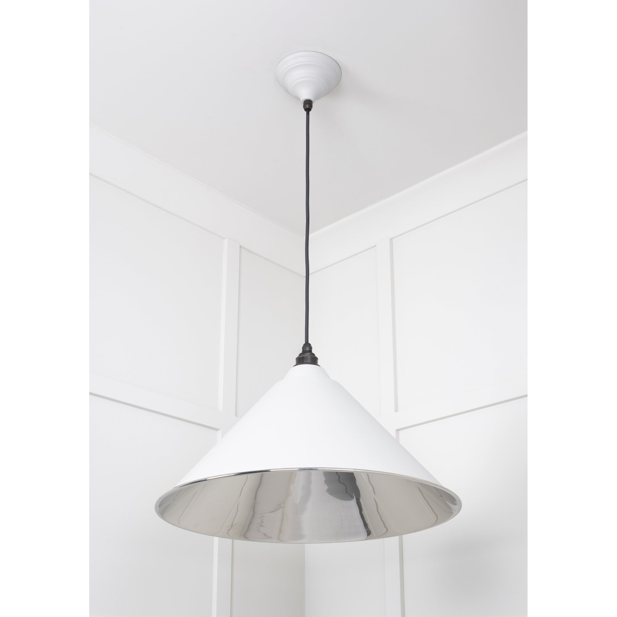 From The Anvil Smooth Nickel Hockley Pendant - Flock (Matt White)