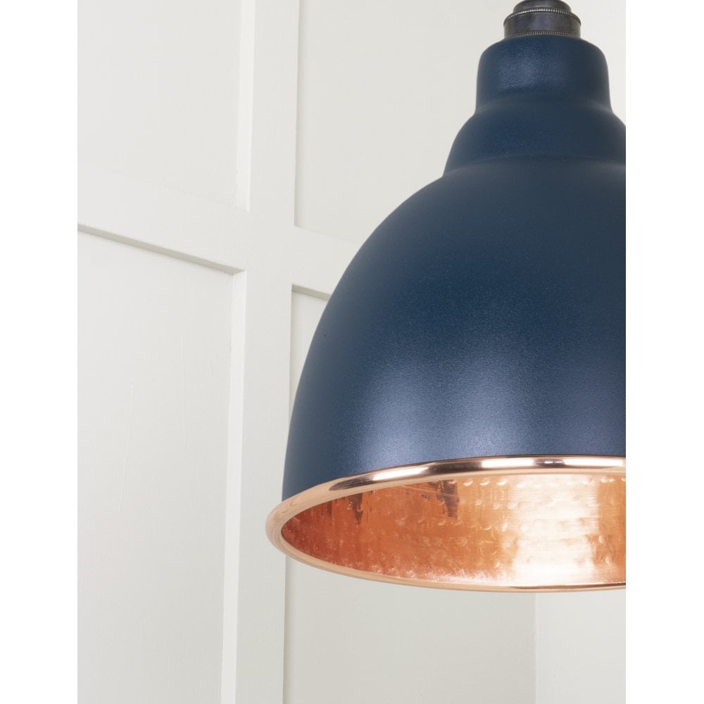 From The Anvil Hammered Copper Brindley Pendant - Dusk (Dark Blue/Grey)