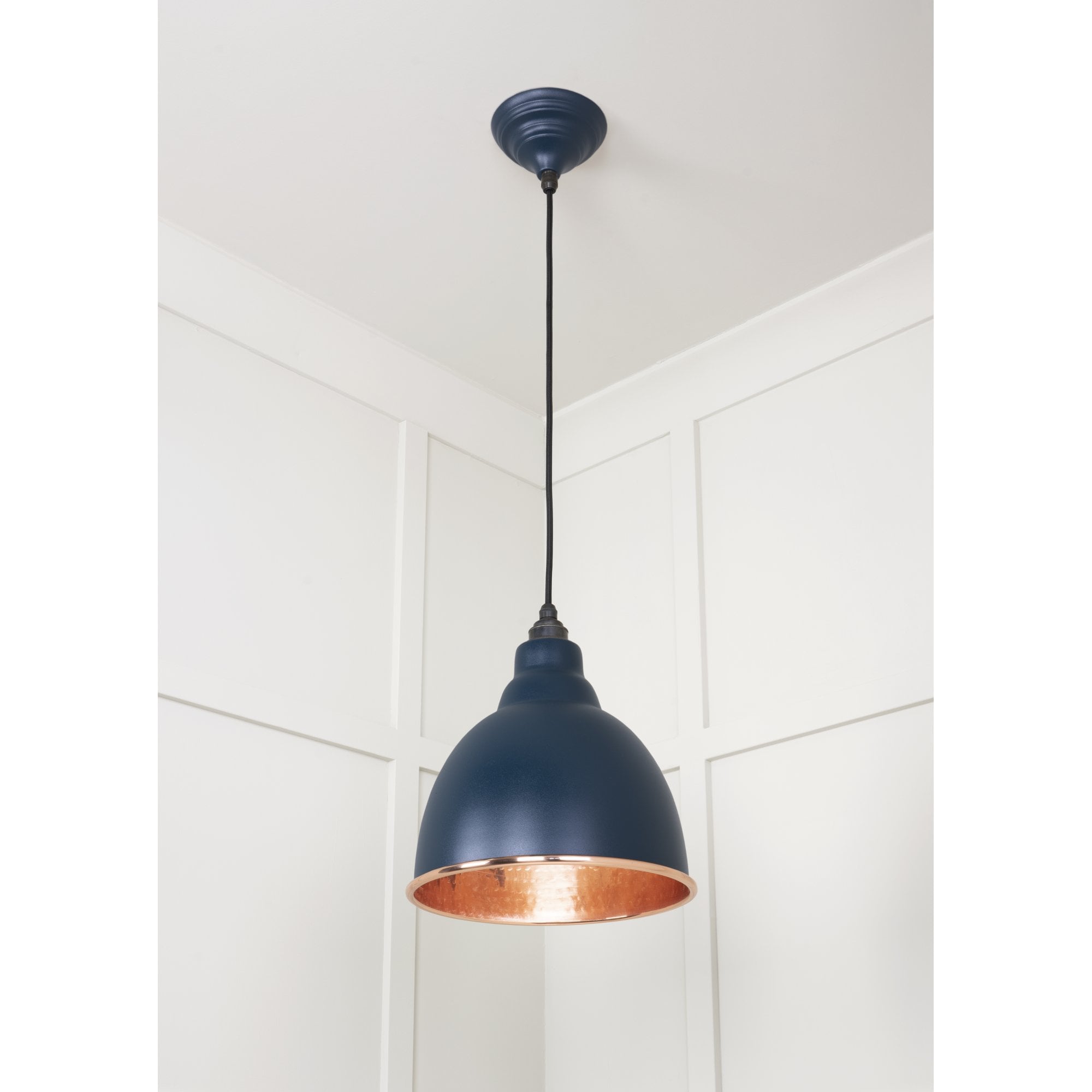 From The Anvil Hammered Copper Brindley Pendant - Dusk (Dark Blue/Grey)