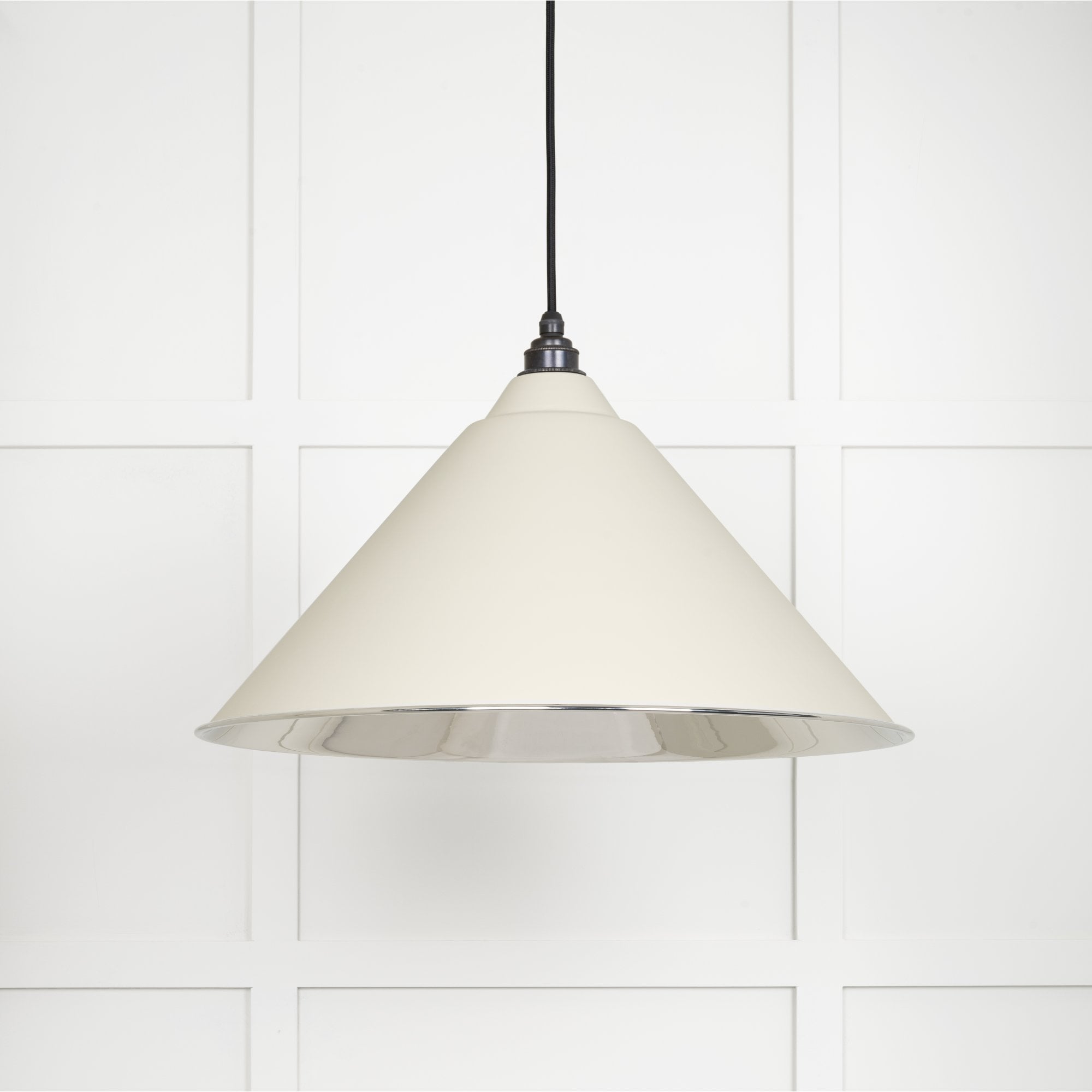 From The Anvil Smooth Nickel Hockley Pendant - Teasel (Off White/Cream)