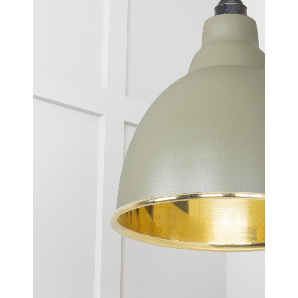 From The Anvil Smooth Brass Brindley Pendant - Tump (Pale Green)