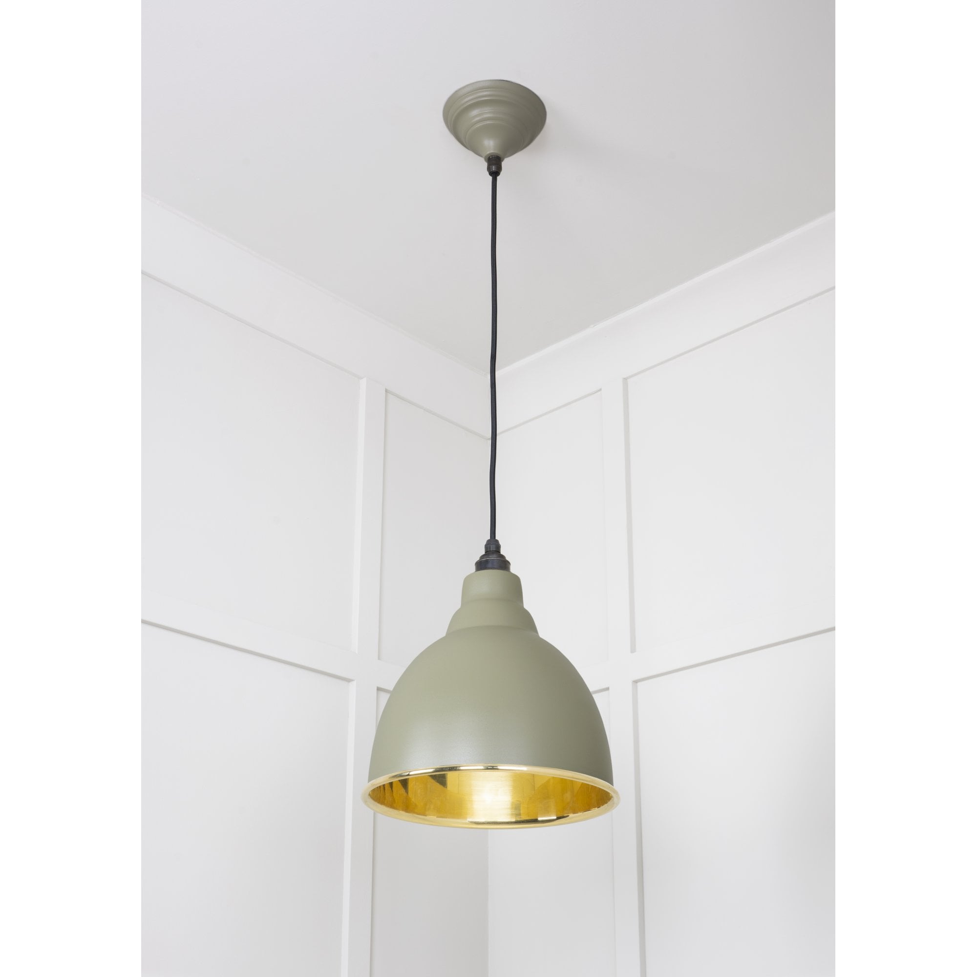 From The Anvil Smooth Brass Brindley Pendant - Tump (Pale Green)
