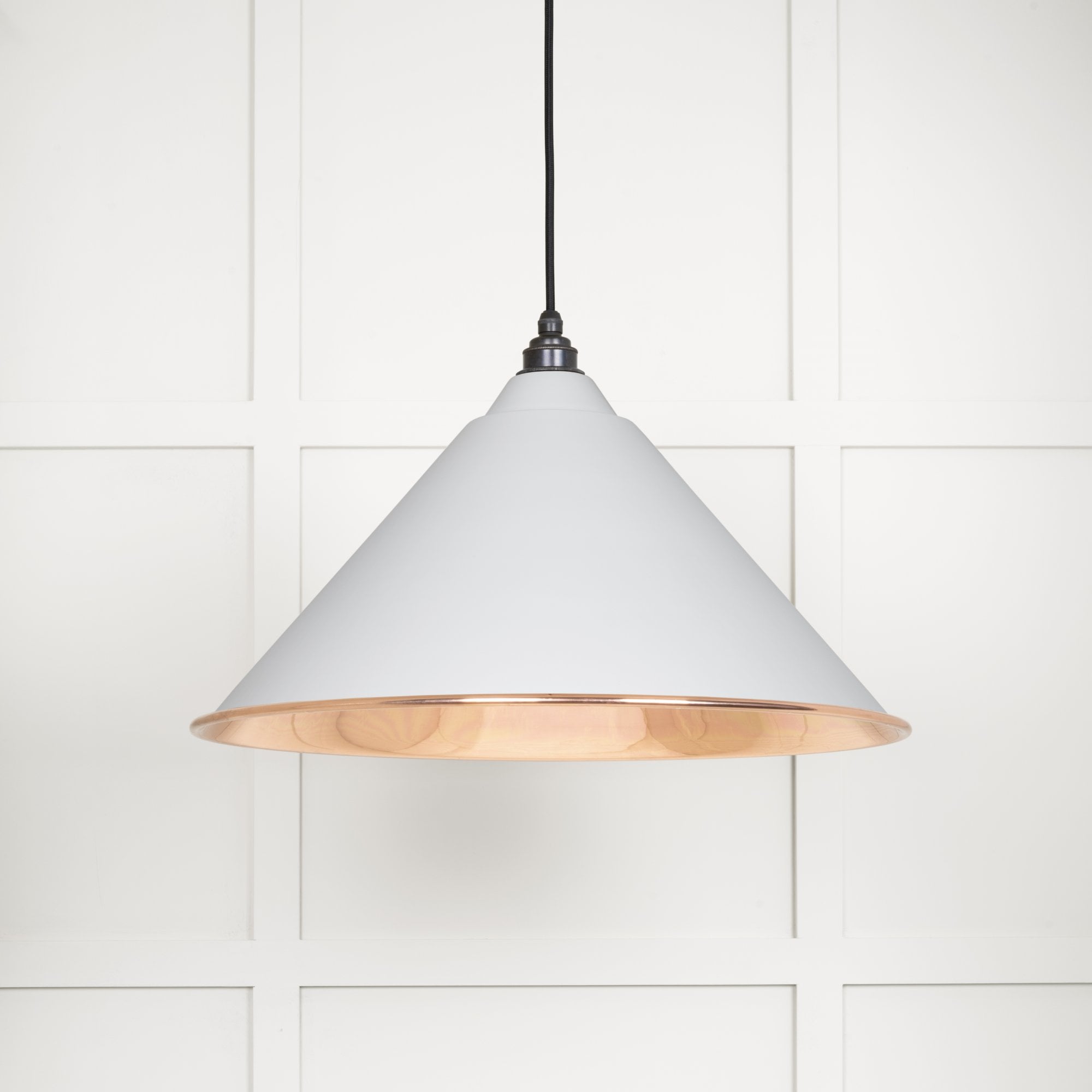 From The Anvil Smooth Copper Hockley Pendant - Flock (Matt White)
