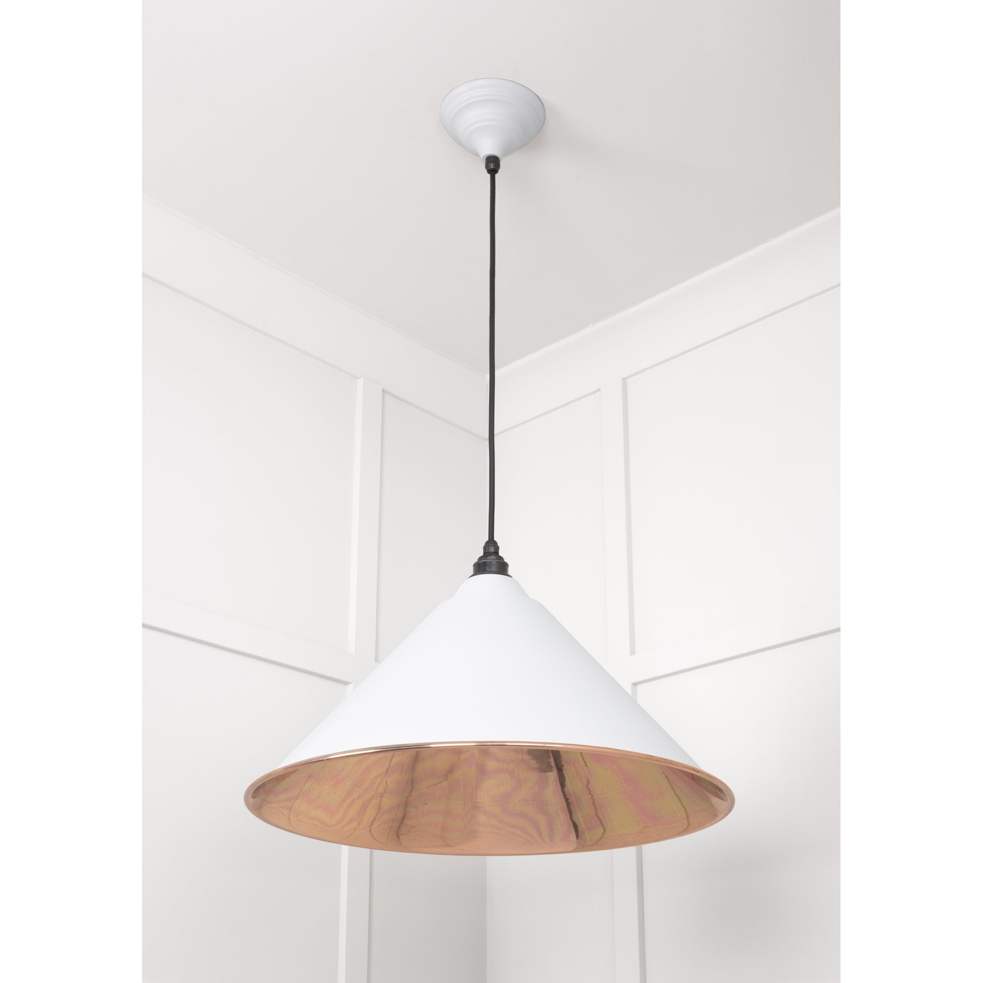 From The Anvil Smooth Copper Hockley Pendant - Flock (Matt White)