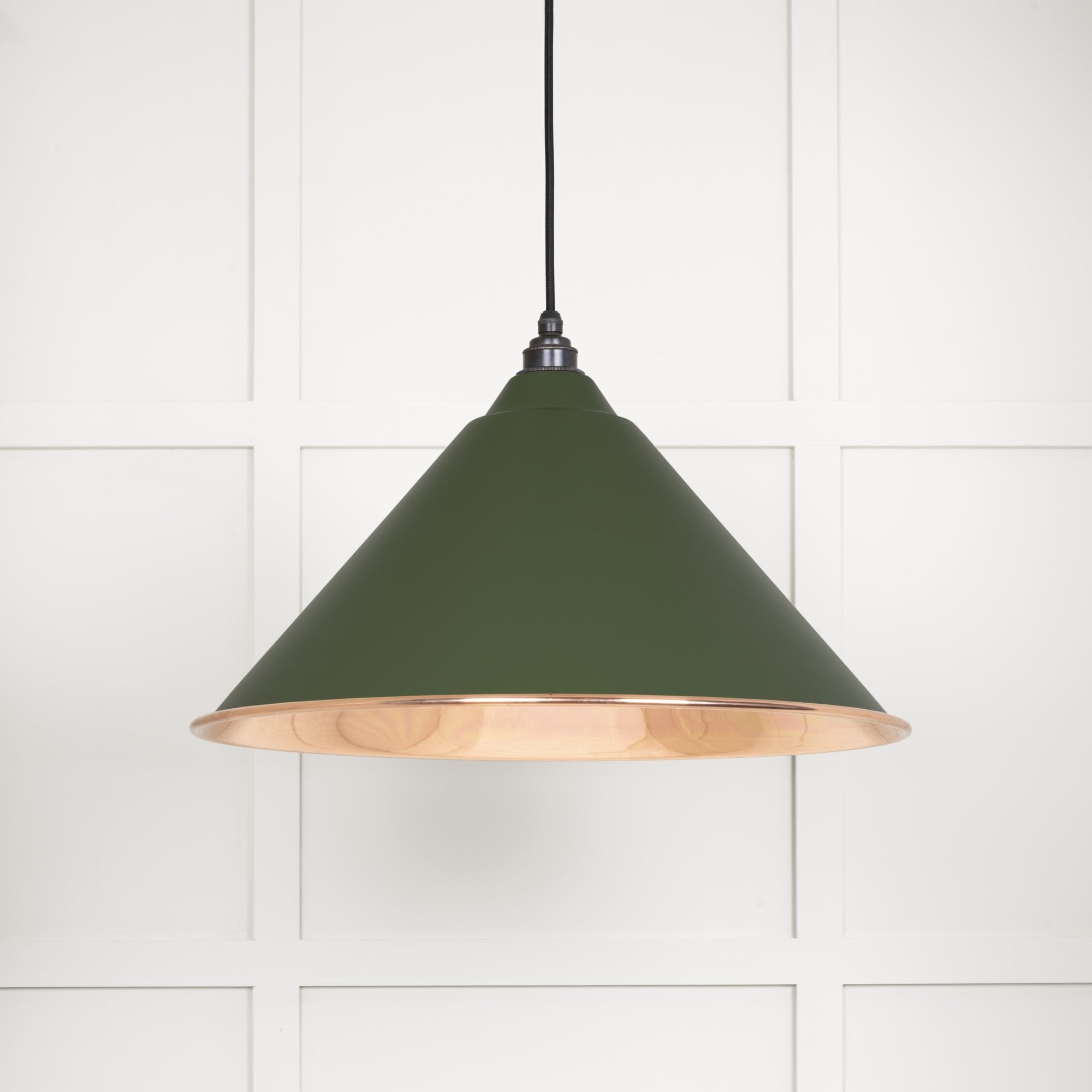 From The Anvil Smooth Copper Hockley Pendant - Heath (Earthy Green)