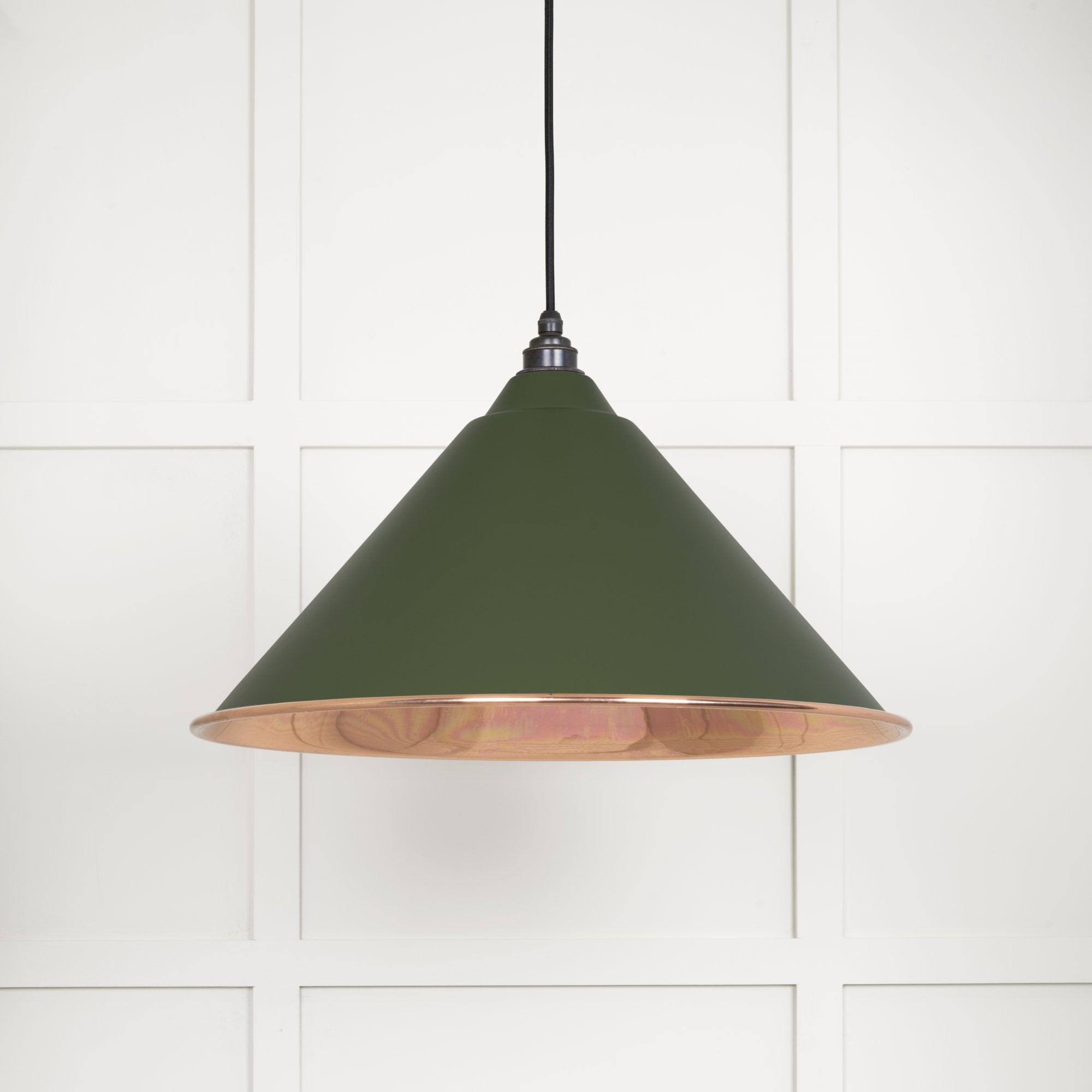 From The Anvil Smooth Copper Hockley Pendant - Heath (Earthy Green)