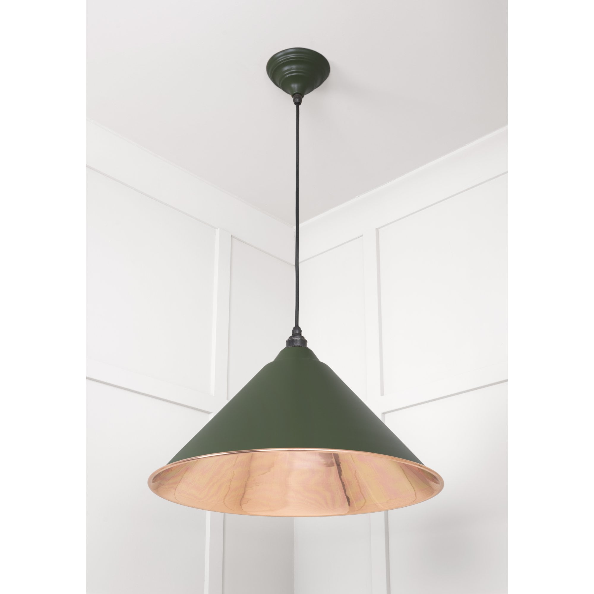 From The Anvil Smooth Copper Hockley Pendant - Heath (Earthy Green)